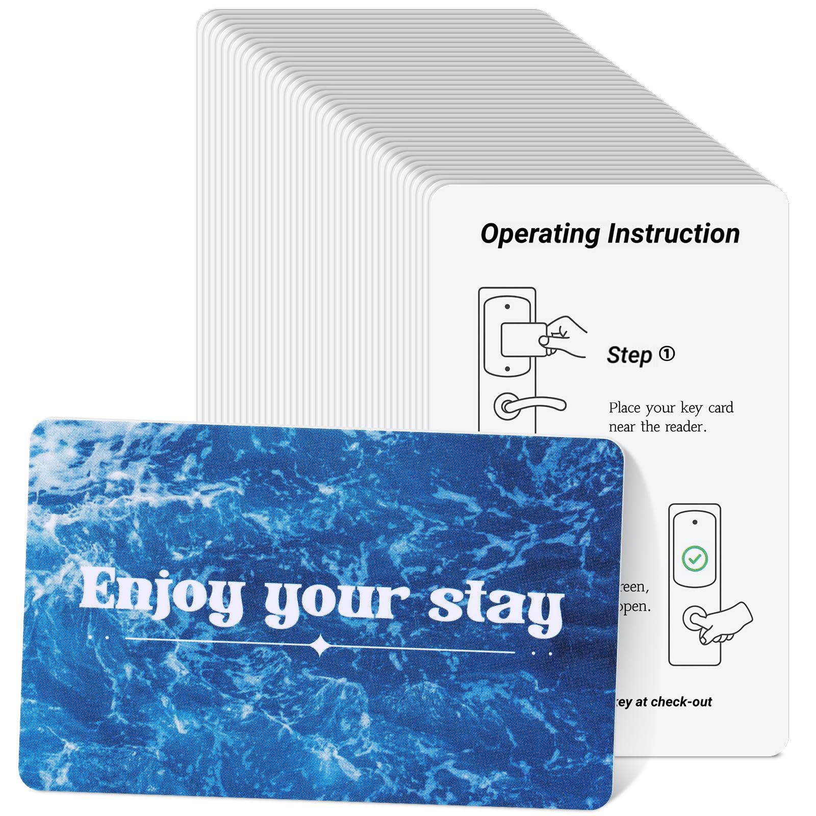 500 Pack 13.56MHz Hotel RFID Key Card, Blank RFID Touchless Key Card, Hotel Smart Keycard Printable Bulk for Hotels Door Systems (Blue)