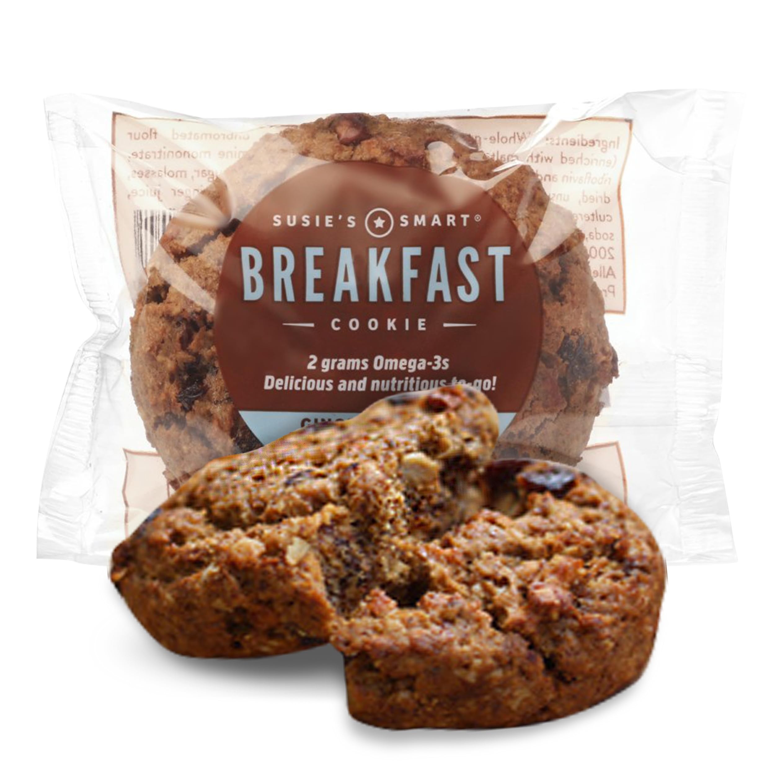 Breakfast Cookie Gingered Apple Healthy Omega-3s and Protein Rich Soft Chewy, 3.57, Apple, 63 Oz (Pack of 18)