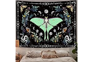 Boho Moth Tapestry: Wall Art for Bohemian Vibes