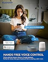 Vista 3 de ELEGRP - Interruptor de luz inteligente, interruptor de luz Wi-Fi de 2.4 GHz compatible con Alexa y Google Assistant, requiere cable neutro, control