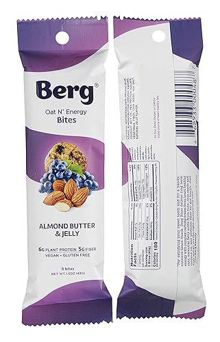 Miniatura 1 de Berg Oat N' Energy Bites - Sin OMG, sin gluten, sin lácteos, sin soja y vegano, aperitivo de energía limpia, 1.5 onzas, paquete de 8 (mantequilla de