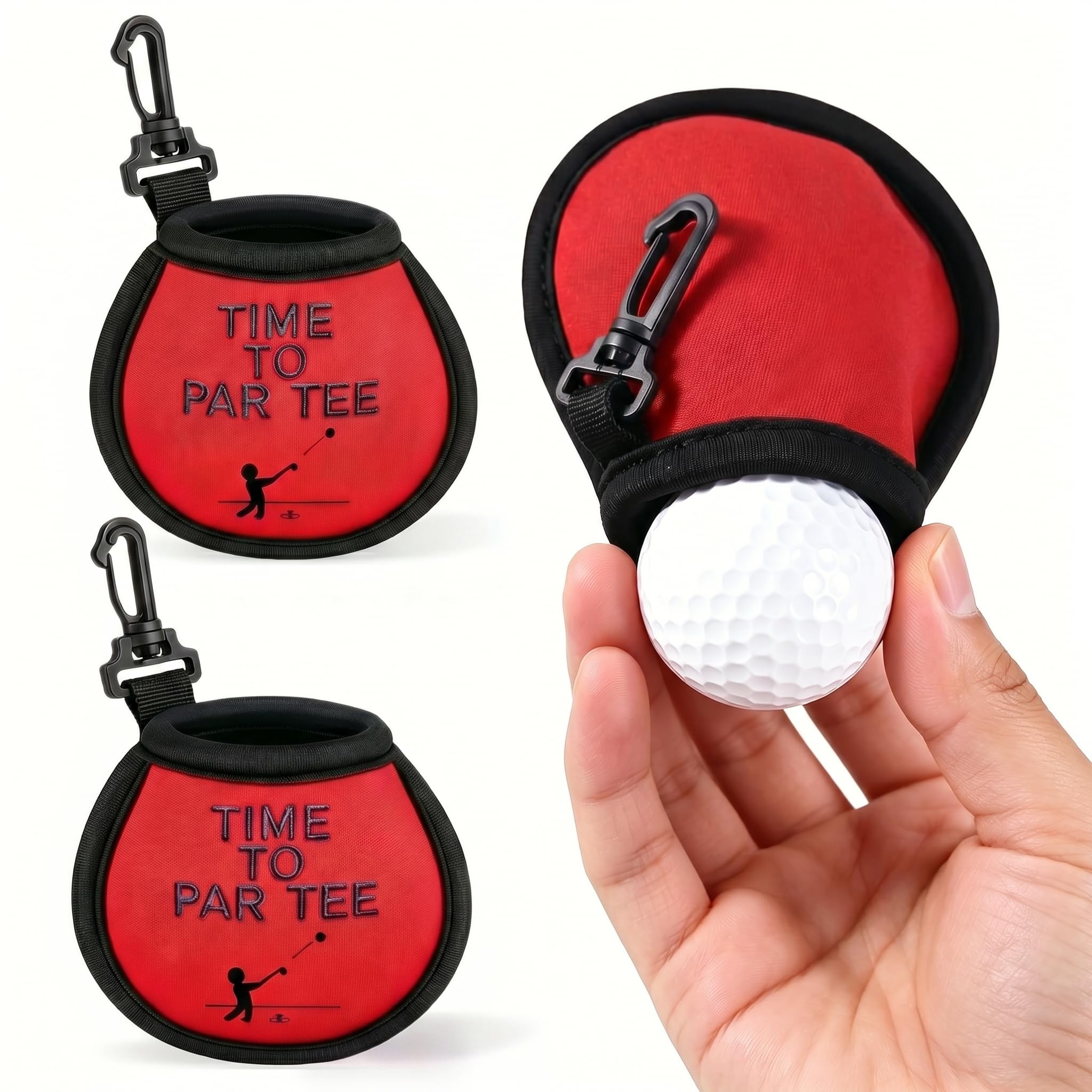 2 Pcs Golf Gifts for Men UK, Golf Ball Cleaner Pouch, Mens Accessories Presents, Golf Portable Cleaning Bag with Clips, Golfing Gift for Golfers Dad Husband Christmas Birthday Father’s Day Present