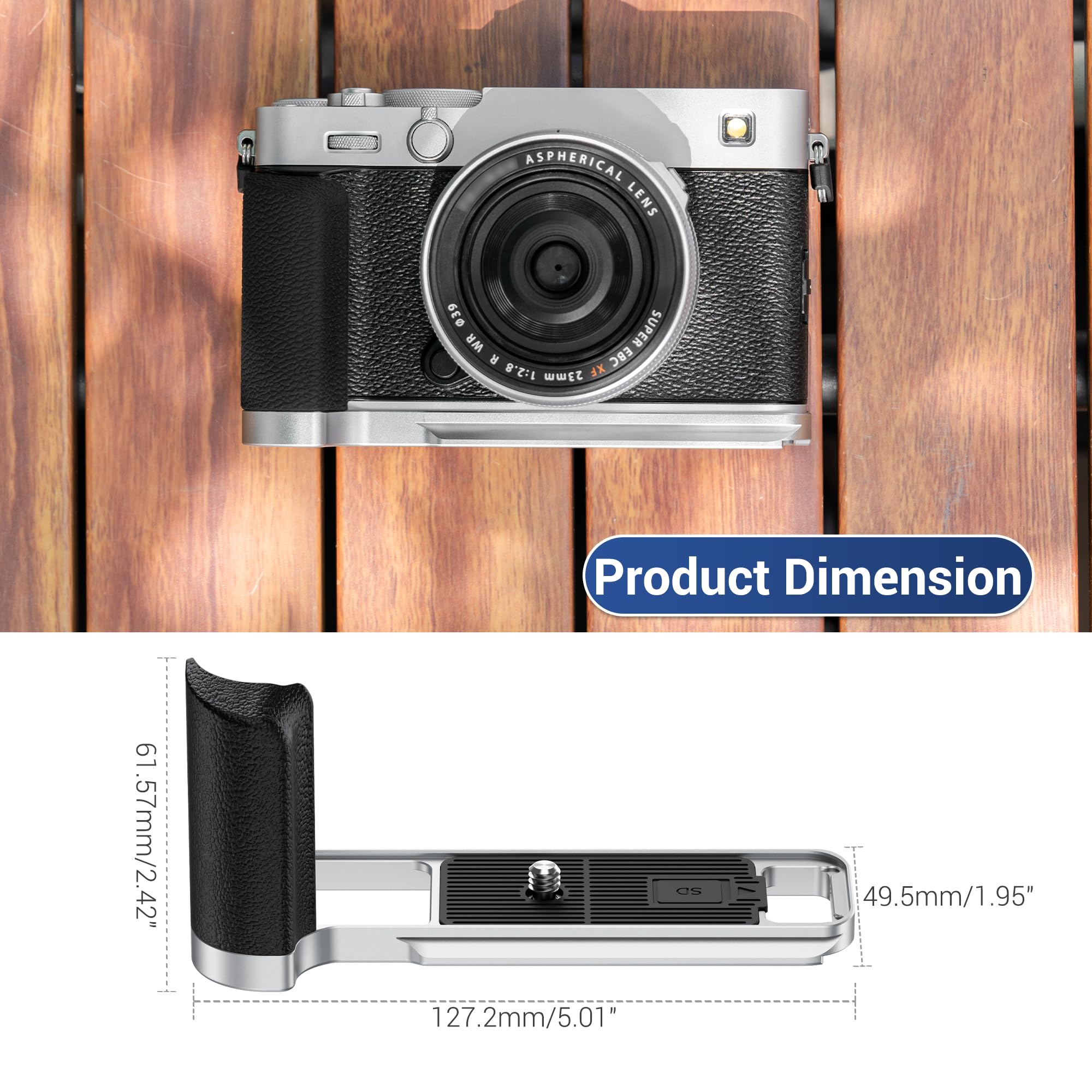 Amazon | JJCメタルハンドグリップLブラケット&シャッターボタン、Fuji