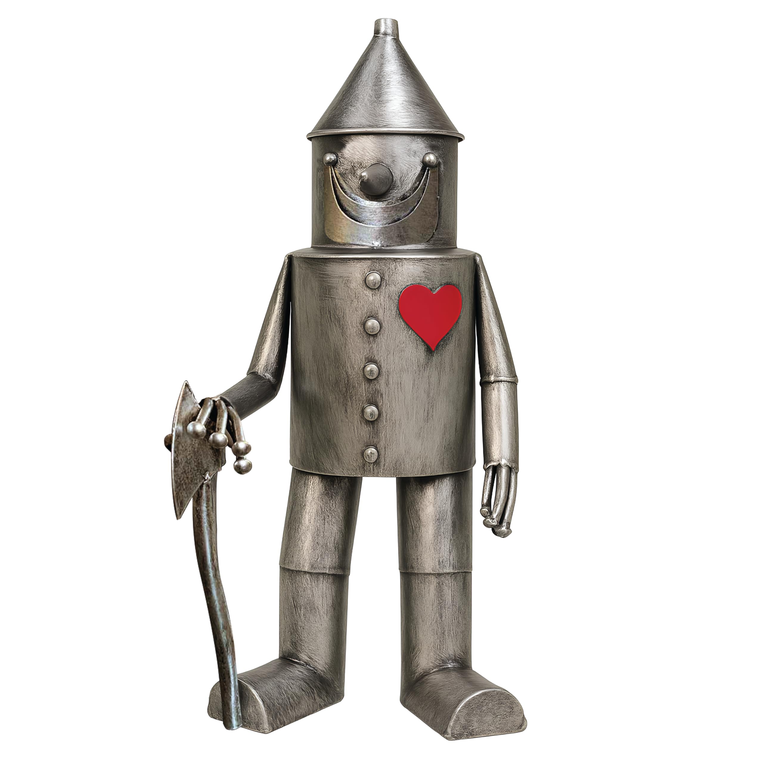 The Enchanted Garden Bringing Gardens To Life Silver The Enchanted Garden Tin Man Garden Ornament | 41Cm Metal With Red Heart | Quirky Lawn Decoration For Garden Or Patio | Weatherproof Tin Sculpture