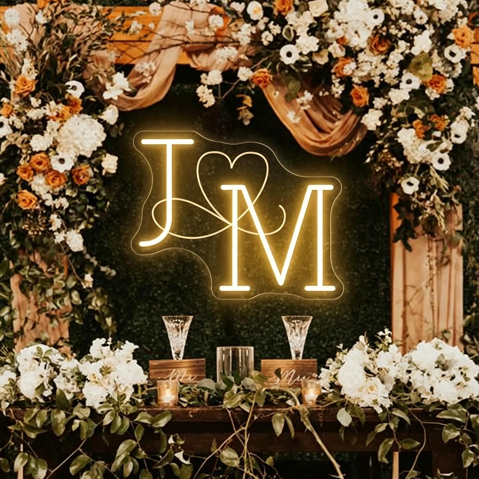 Insegna al neon personalizzata per matrimonio personalizzato Iniziale Neon Light