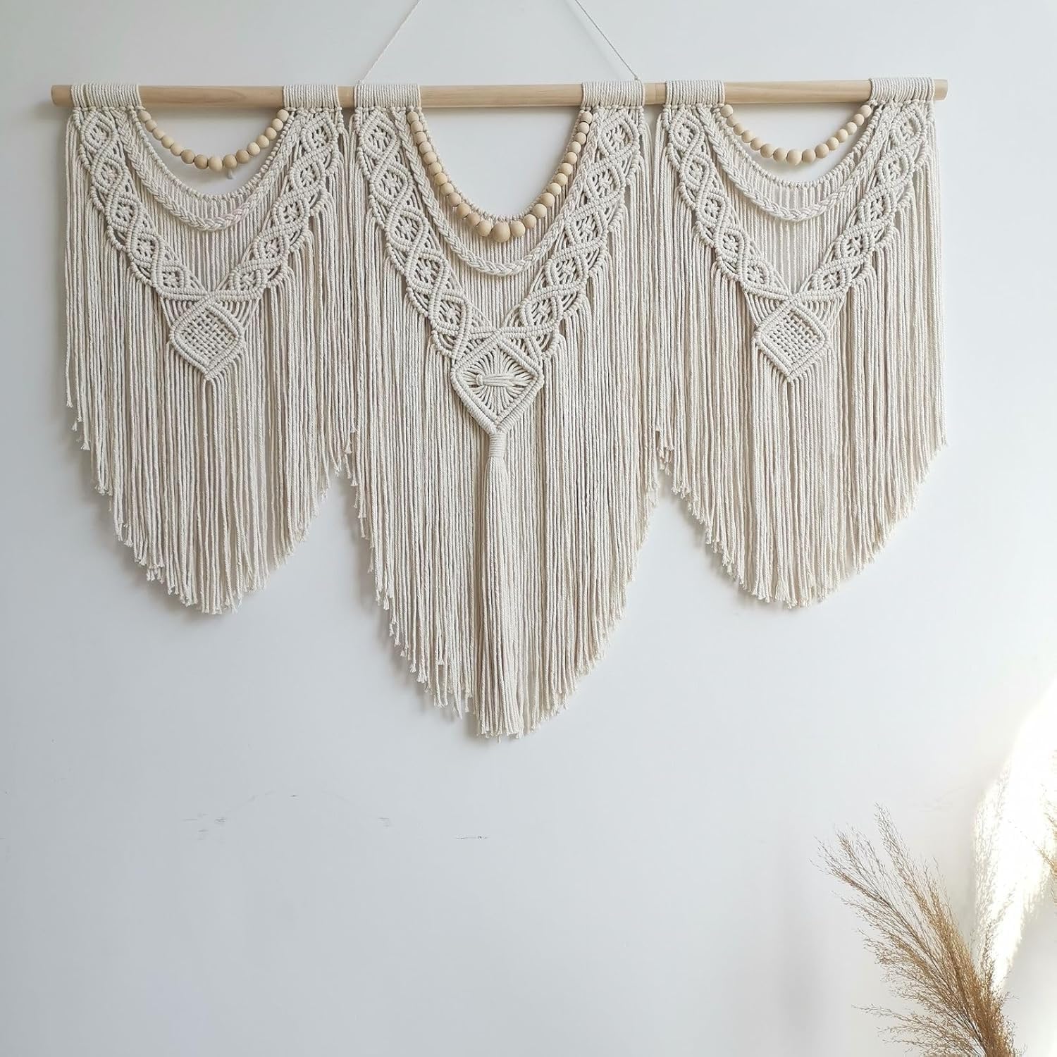 Hibisaws Tapiz de macrame pared de arte tejido, decoración de habitaciones, decoración de balcón, decoración de pared