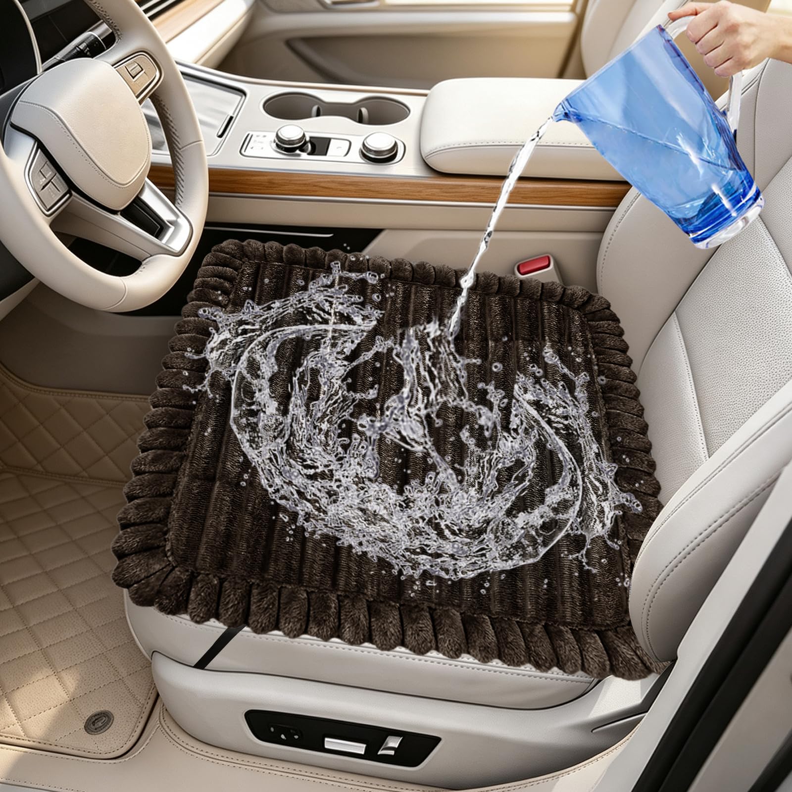 SYLC Dog Bed for Car Back Seat, Non-Slip Car Seat Cushion Cover Waterproof