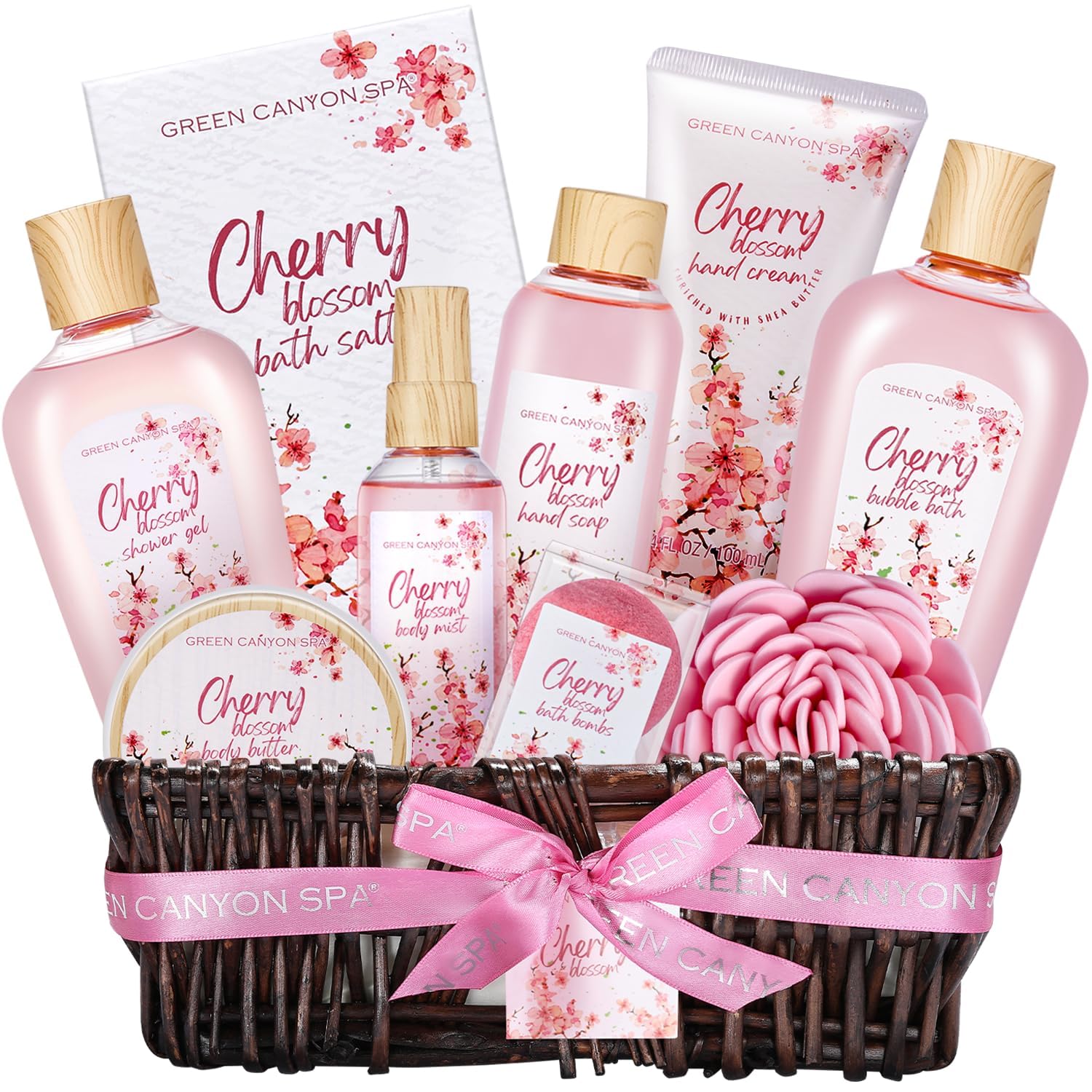 Body & Earth Cherry Blossom Spa Gift Basket for Mom Her friend Sidter Wife Mothers day Gifts-image-47