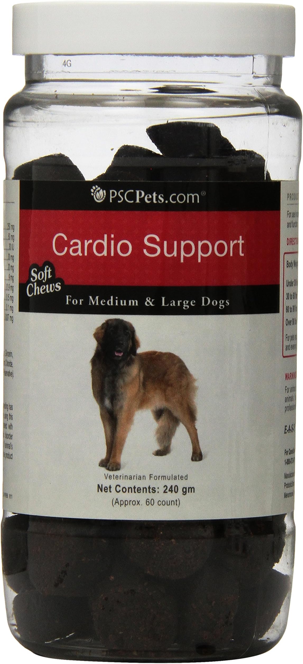 PSCPets Cardio Support Soft Chews for Medium and Large Dogs, 240gm