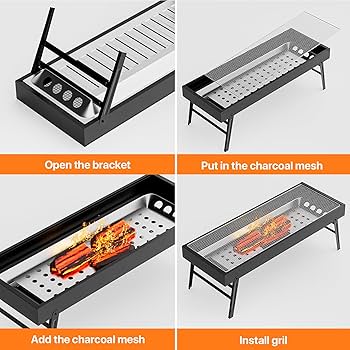 Mini Portable Charcoal Grills, Small Stainless Steel