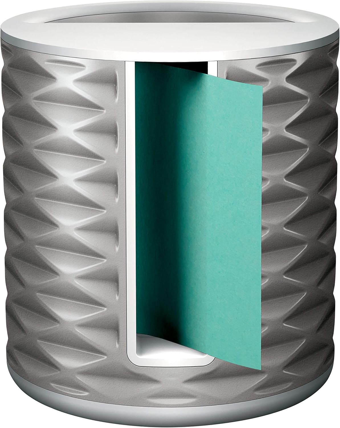 Post-it Note Dispenser with Post-it Pop-up Notes, White Base with Grey Geometric Pattern, 1 Aqua Splash 3 in. x 3 in. Super Sticky Note Pad, Classroom or Office Supplies image 2