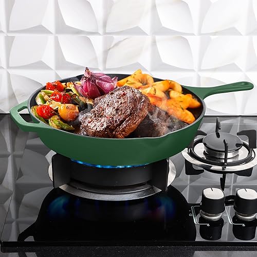 Miniatura 6 de Utopia Kitchen Sartén para saltear  Sartén para chefs, sartén de hierro fundido pre-sazonado  Sartén de 10.25 pulgadas  Utensilios de cocina seguros