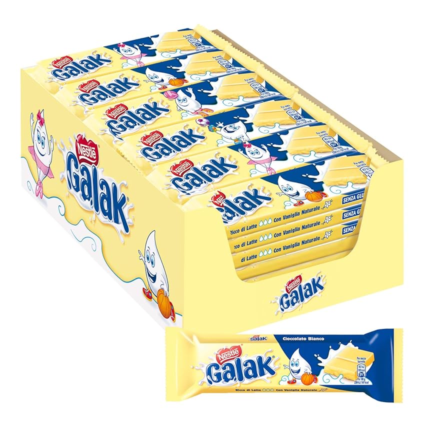 Immagine del prodotto Nestlé Galak Barretta di Cioccolato Bianco, Confezione da 36 Barrette
