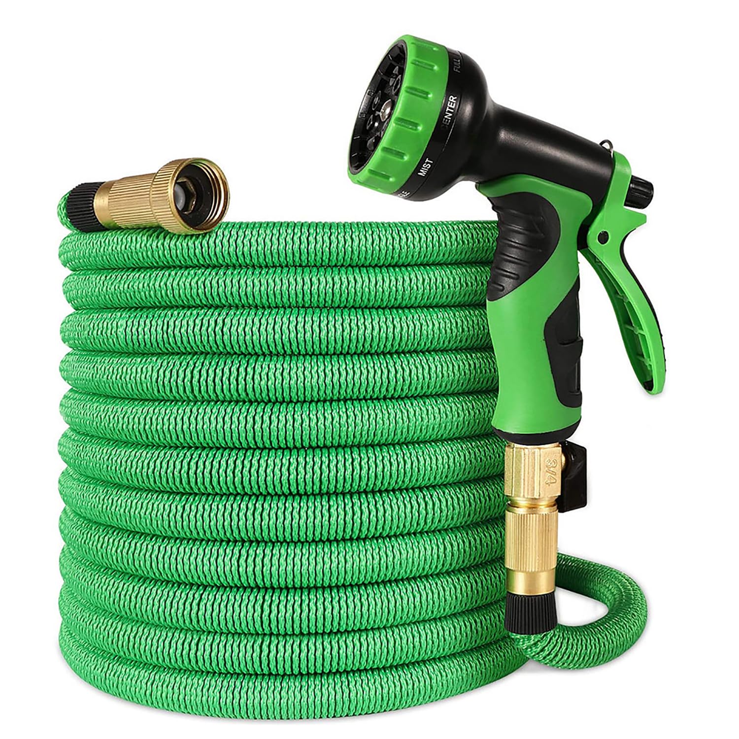 RHOADA Green Garden Hose with Multi Pattern Sprayer | Water Hose for All Gardening and Outdoor Needs | Premium Quality Green Garden Hose, Green, 50 Ft