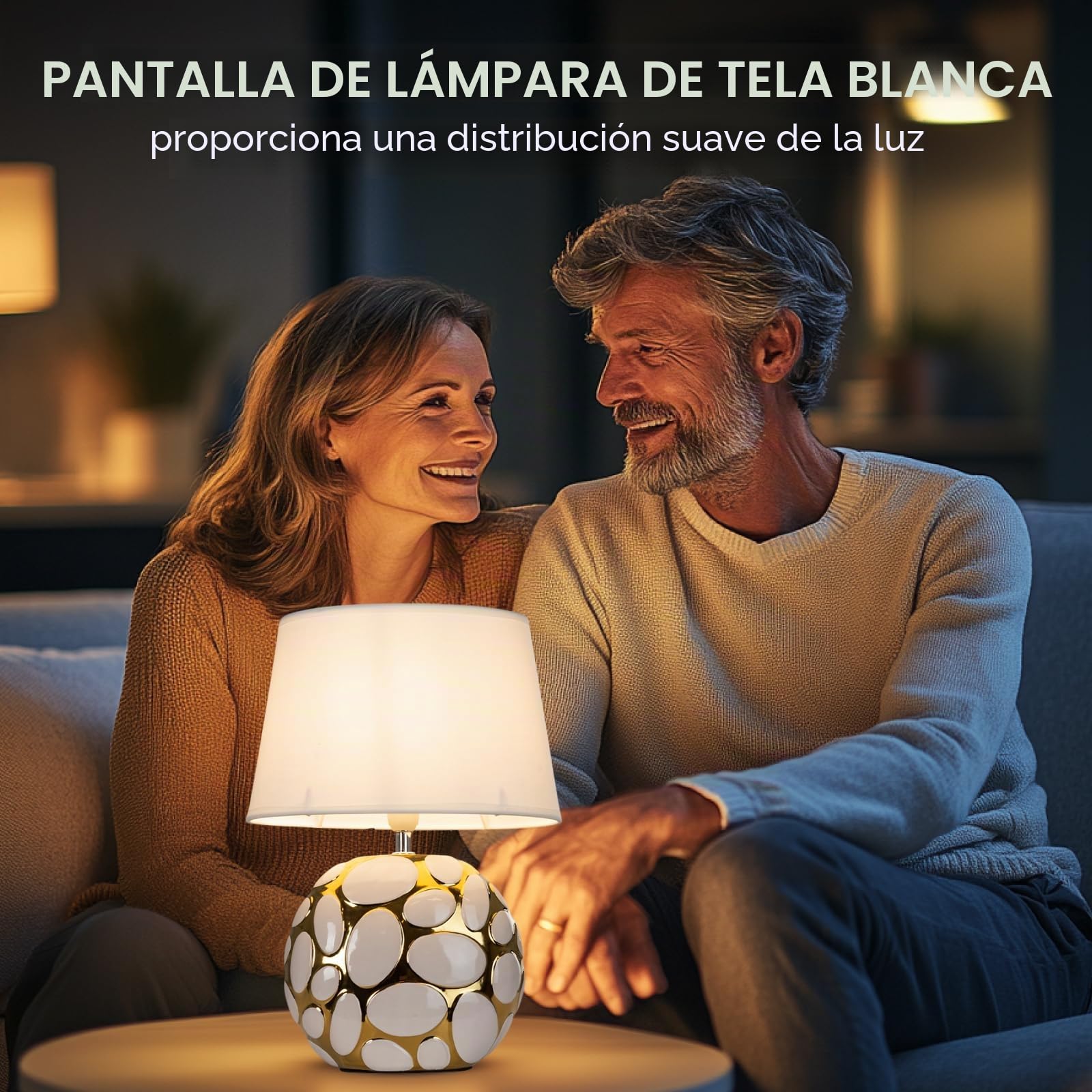Arte Lamp Poppy Lámpara de mesa LED moderna con pantalla y cable – Iluminación de escritorio elegante para salón y dormitorio, regulable y de bajo consumo