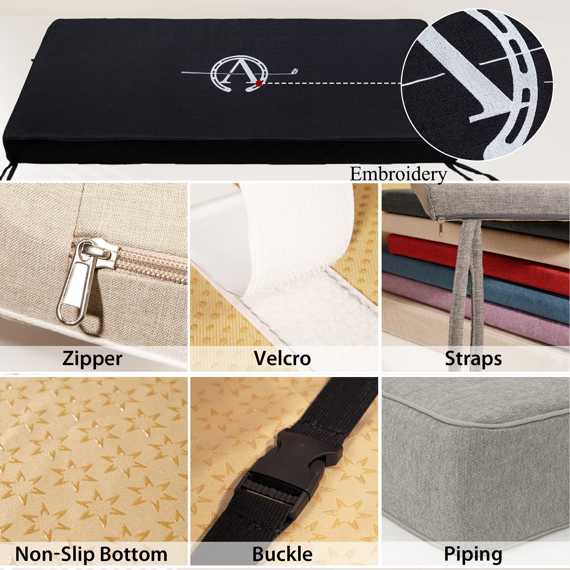 SINUOLIN Custom Size Bench Cushion (Adjust The Actual Shipping Cost or Spend Dedicated Link Please Do Not Order without The Seller's Permission)