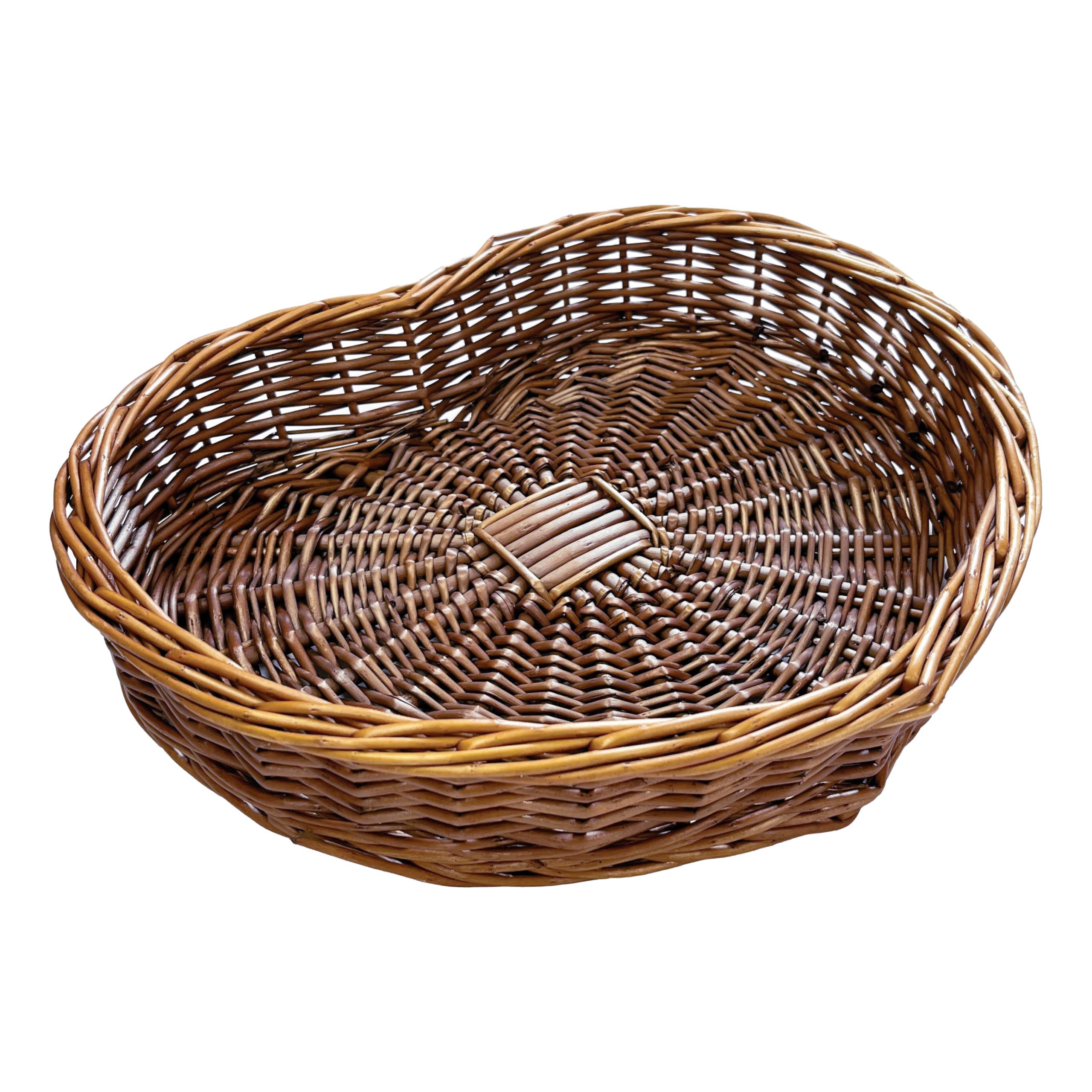 Arthur Cameron Distilled Heart Shape Wicker Storage Basket Footstool Shelf Tray (, Large)