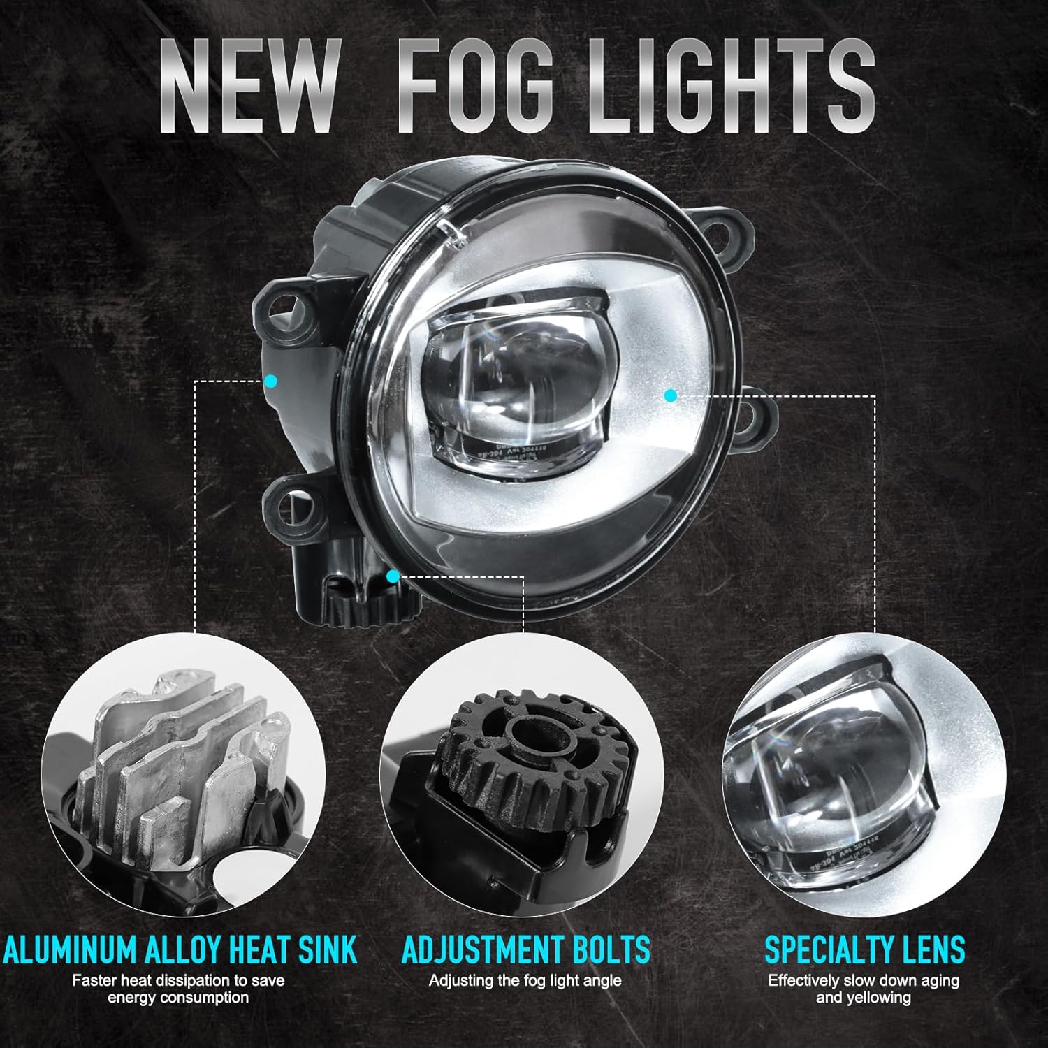 LED Fog Lights Compatible with Toyota Tacoma RAV4 4Runner Tundra Highlander C-HR Venza Sienna Camry Yaris Avalon Prius Solara Corolla, 1 pair Front Bumper Fog Lamps 2007-2021(Silver)