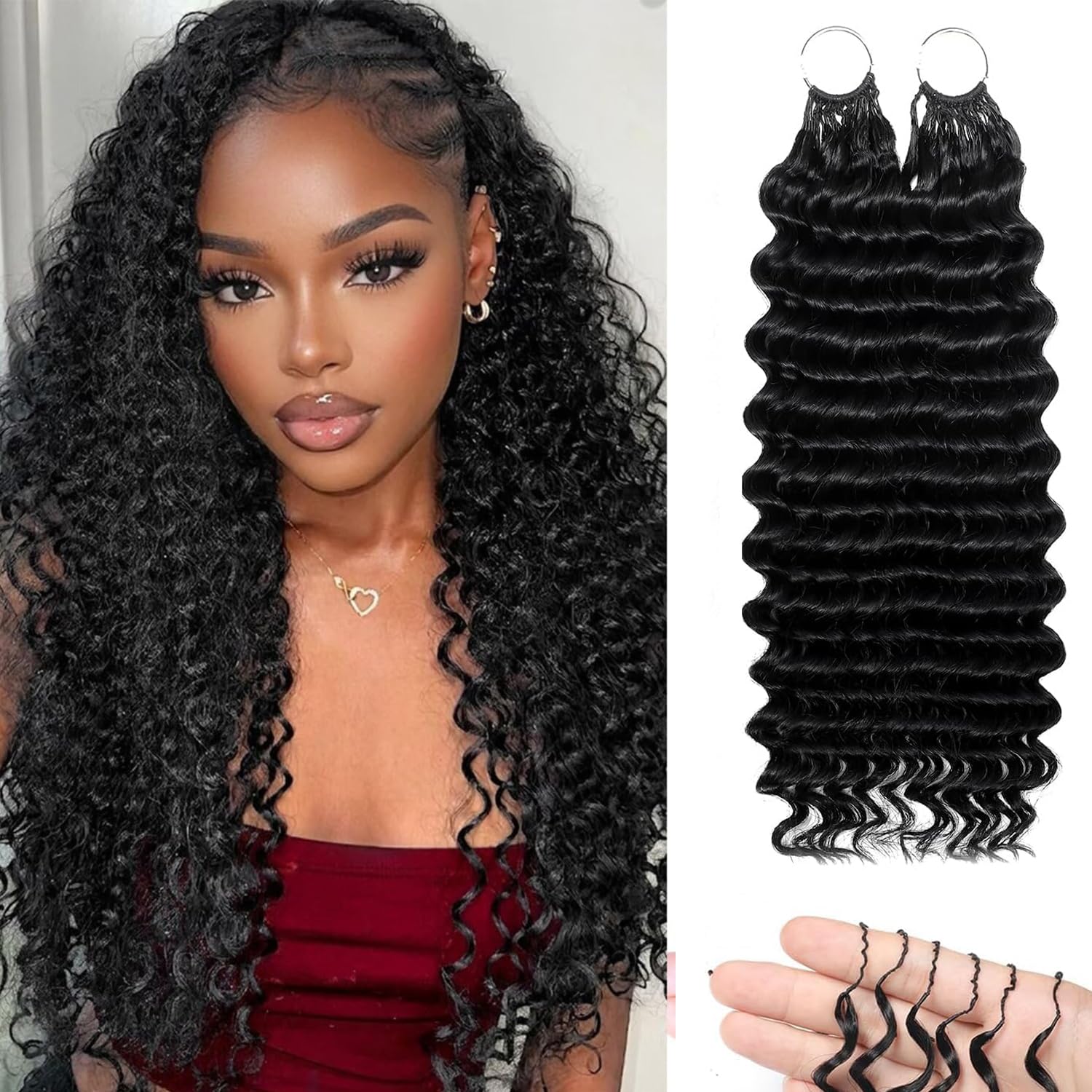 Photo 1 of Headdoll 20" Deep Wave Crochet Human Hair