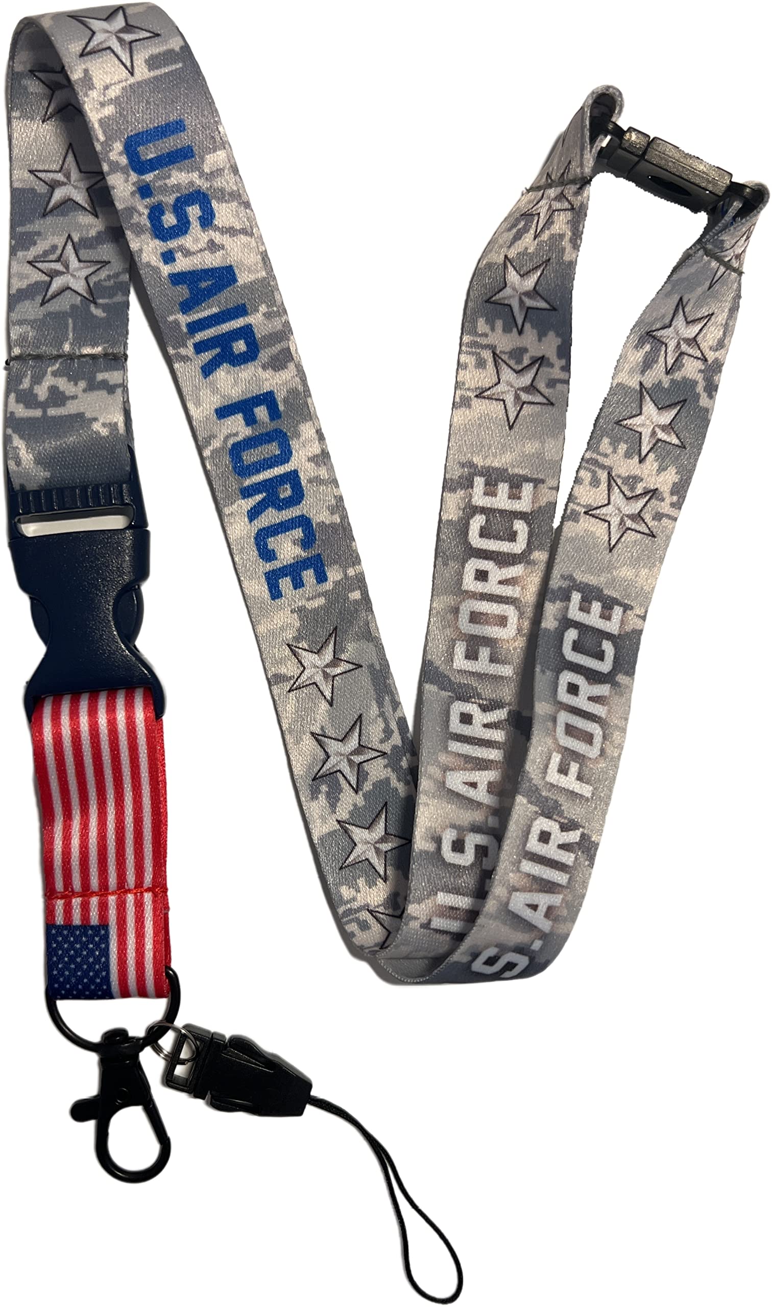 PAC Supplies Global US Military Air Force Neck Lanyard With Detachable Buckle Clip