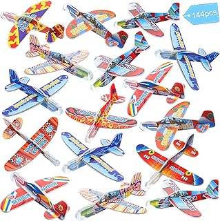 Libima 144 Pcs Foam Airplane Toy Bulk Glider Planes Outdoor Flying Toys Airplane Party Favors Individually Wrapped Foam Plane Kit for Birthday Party Carnival Classroom Prizes, 4.09 x 2.76 x 0.39 inch