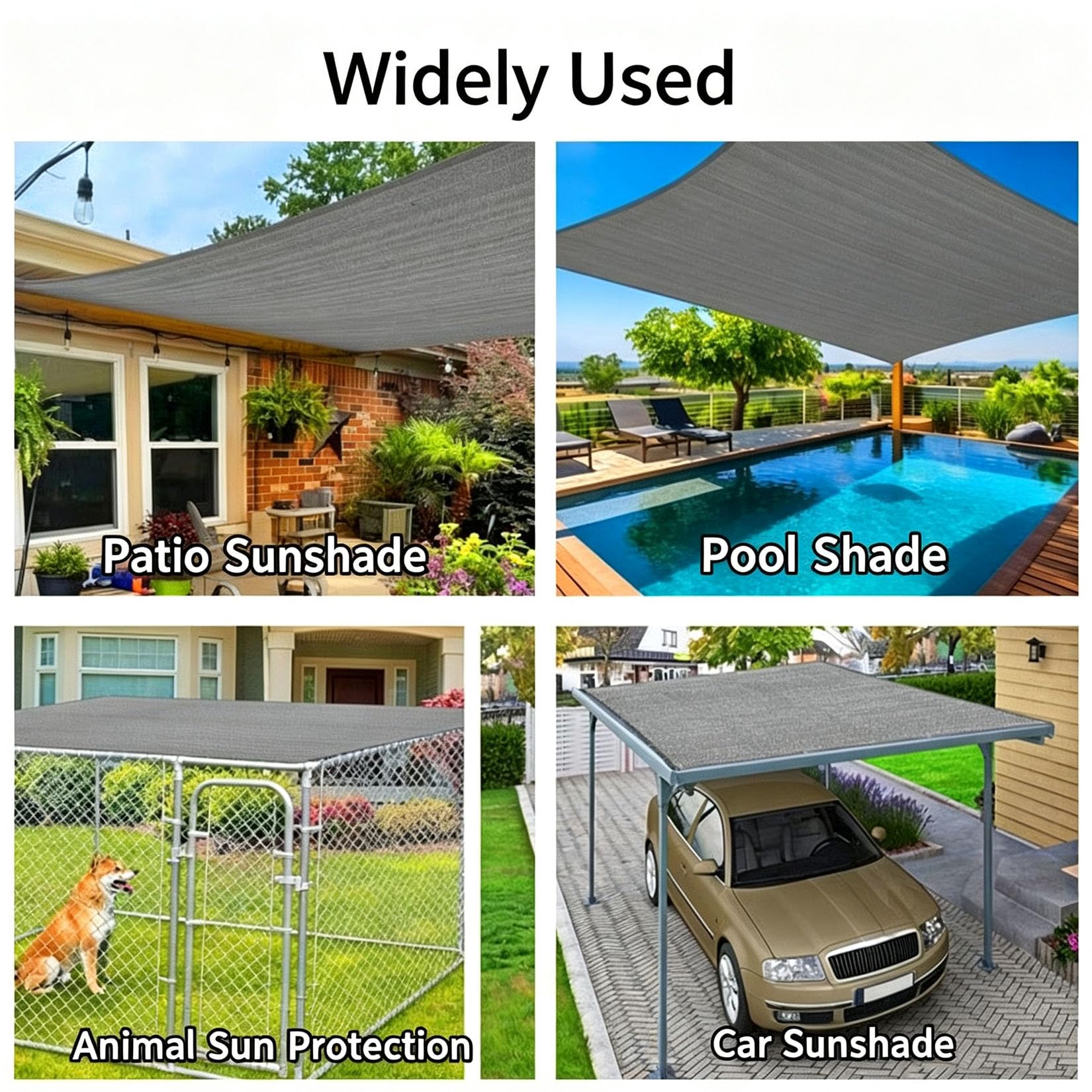 Exterior Red de Sombra con Ojales,Malla Sombreo y Ocultación | 90% de tasa de sombreado resistente a los rayos UV,transpirable, ligera y duradera,para invernadero,jardín,granero(4x6m)