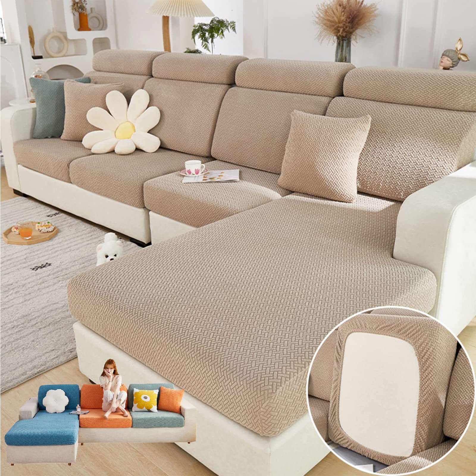 LAZGET Magic Sofa Covers Couch Cushion Covers,2025 New Wear-Resistant Universal Washable Stretch Couch Covers Sofa Slipcovers for Sectional Sofa (