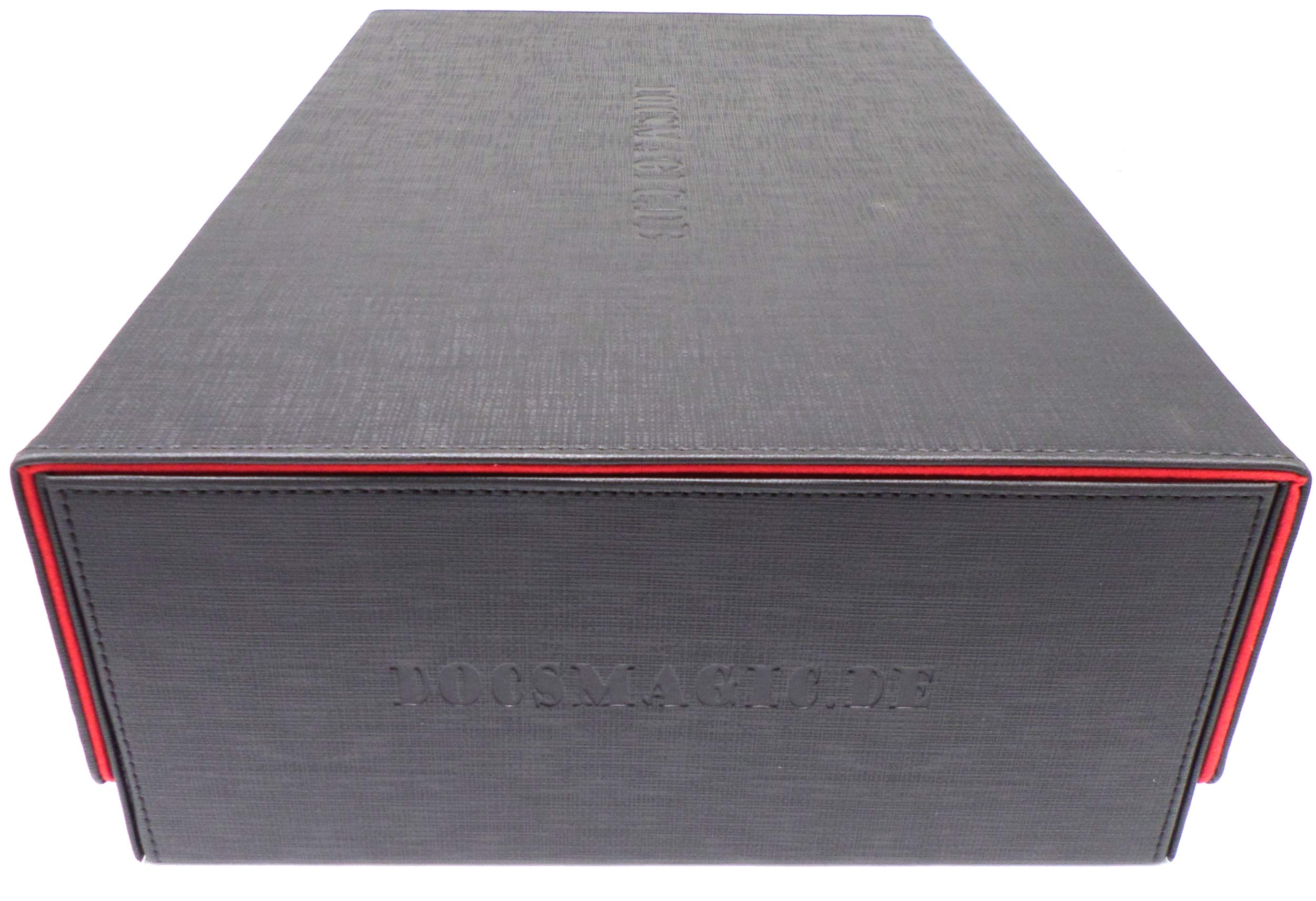 docsmagic.de Premium 3-Row Trading Card Storage Box Black/Red + Trays & Divider - MTG PKM YGO - Scatola di Immagazzinaggio Nero/Rosso