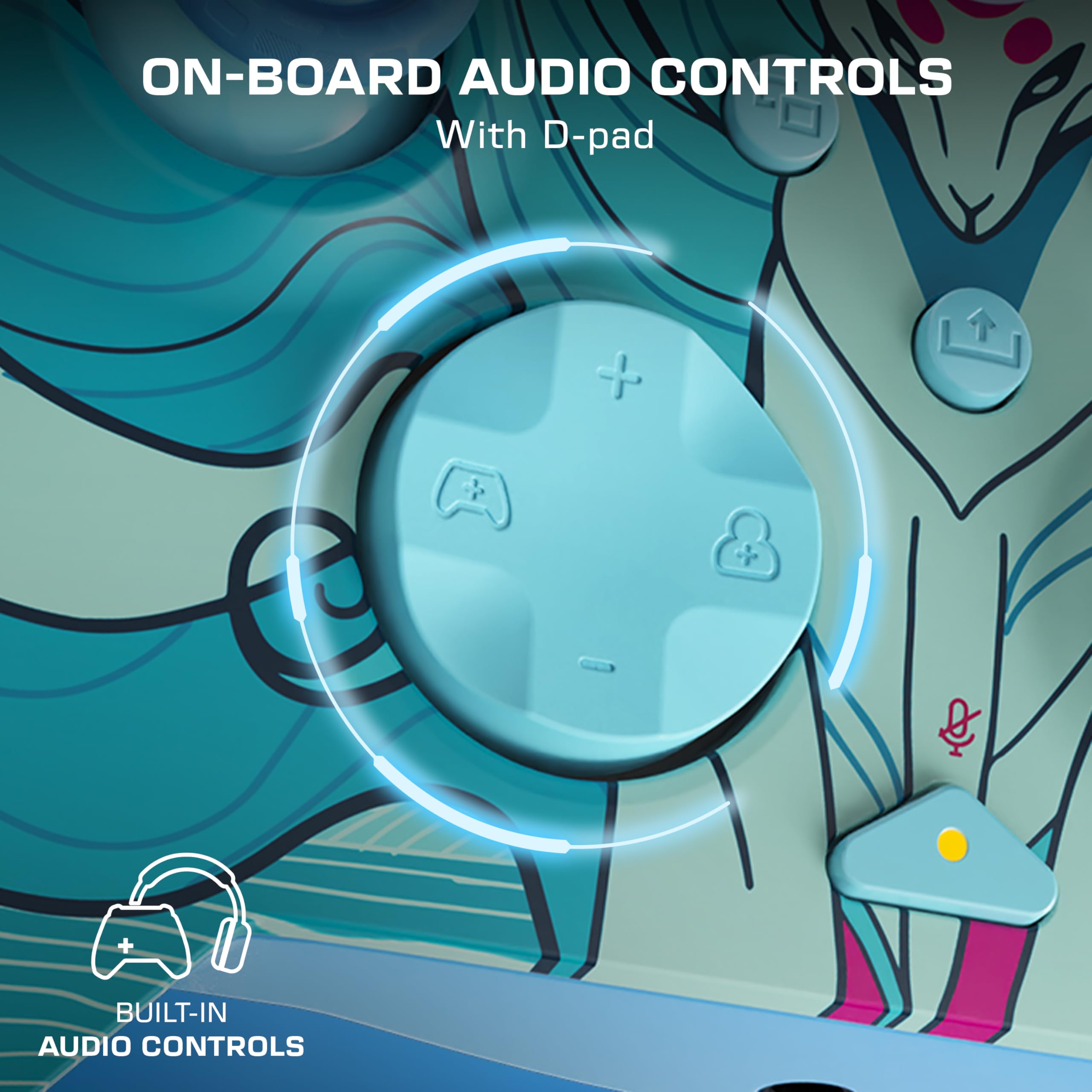 Turtle Beach Rematch Advanced Wired Gaming Controller for Xbox & PC – Powered Glow, Remappable Buttons, Hall-Effect Hair Triggers, 8ft Cable, Officially Licensed by Xbox – Blue Kitsune - 4