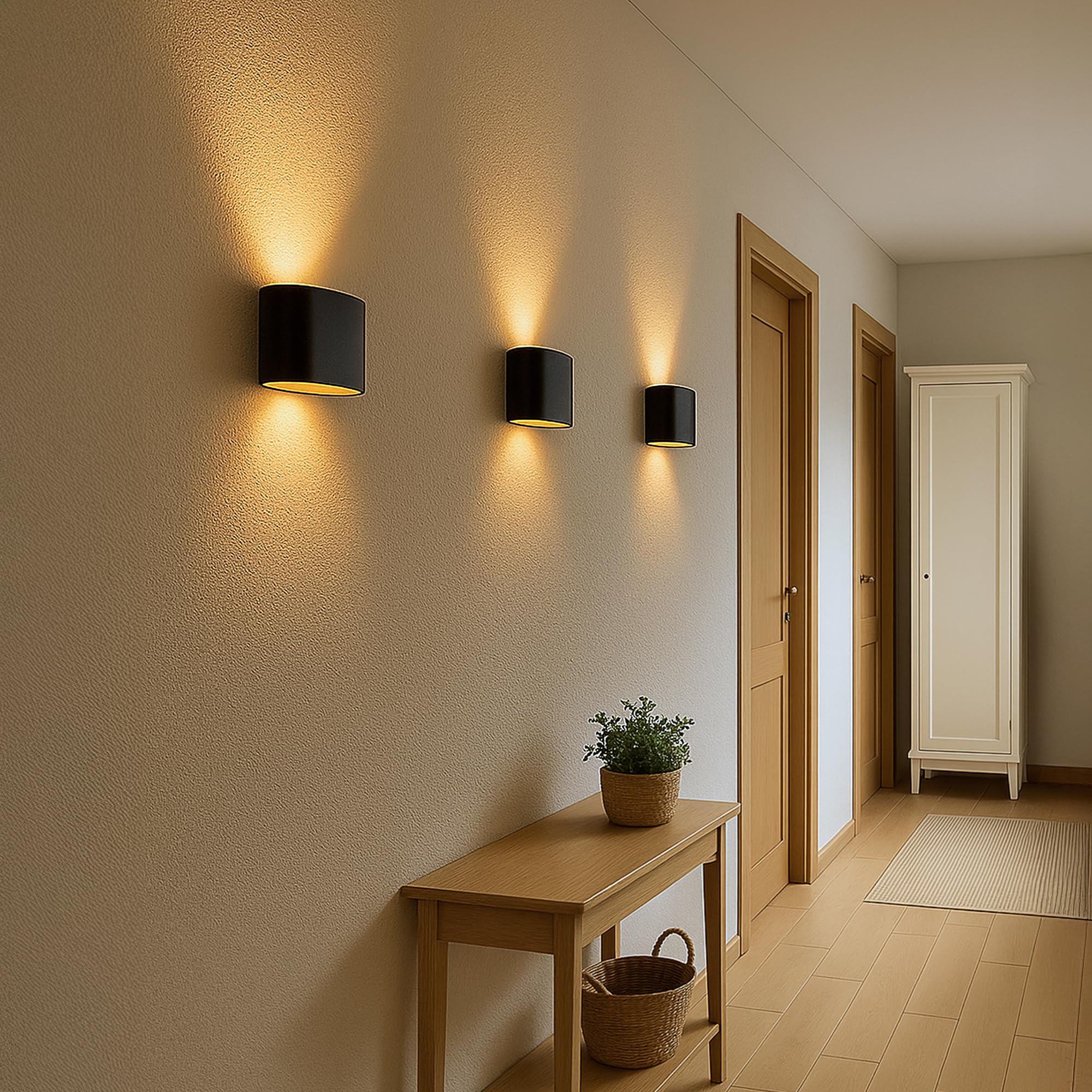 SSC-LUXon JOBERO – Lot de 2 appliques murales intérieures noir or | luminaire mural design avec faisceau LED Up & Down | lampe murale moderne G9 pour salon, chambre, escalier