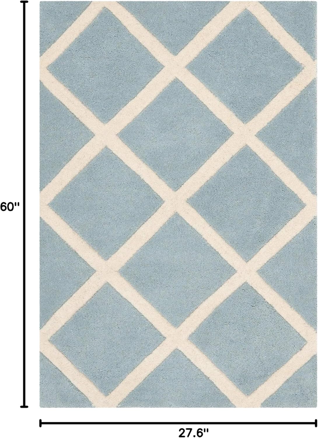 Hand-Tufted Black and Ivory Wool Area Rug, 2'3" x 5'