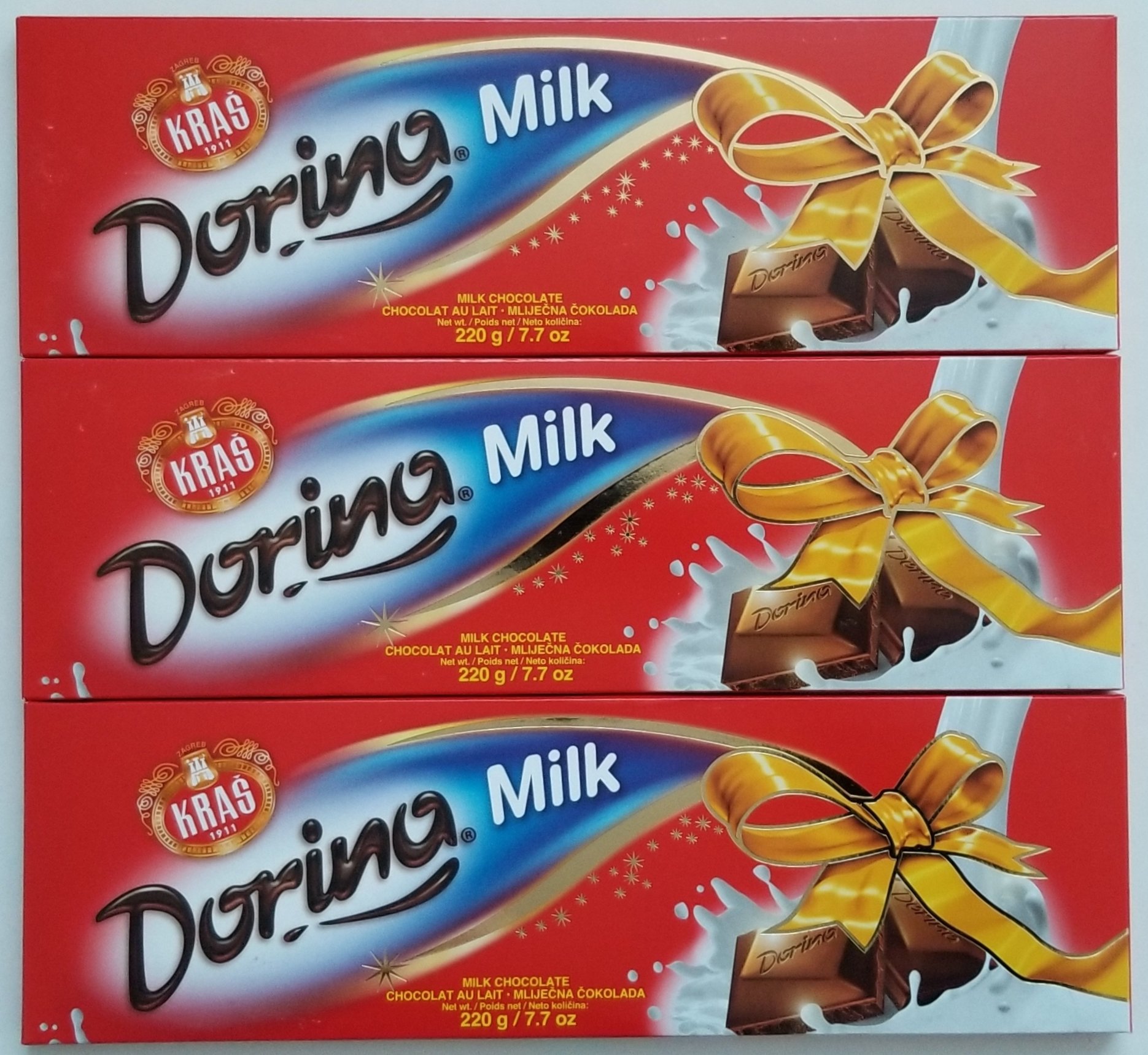 Kras Dorina Milk Chocolate Bar 7.7 Ounce (3 pack)