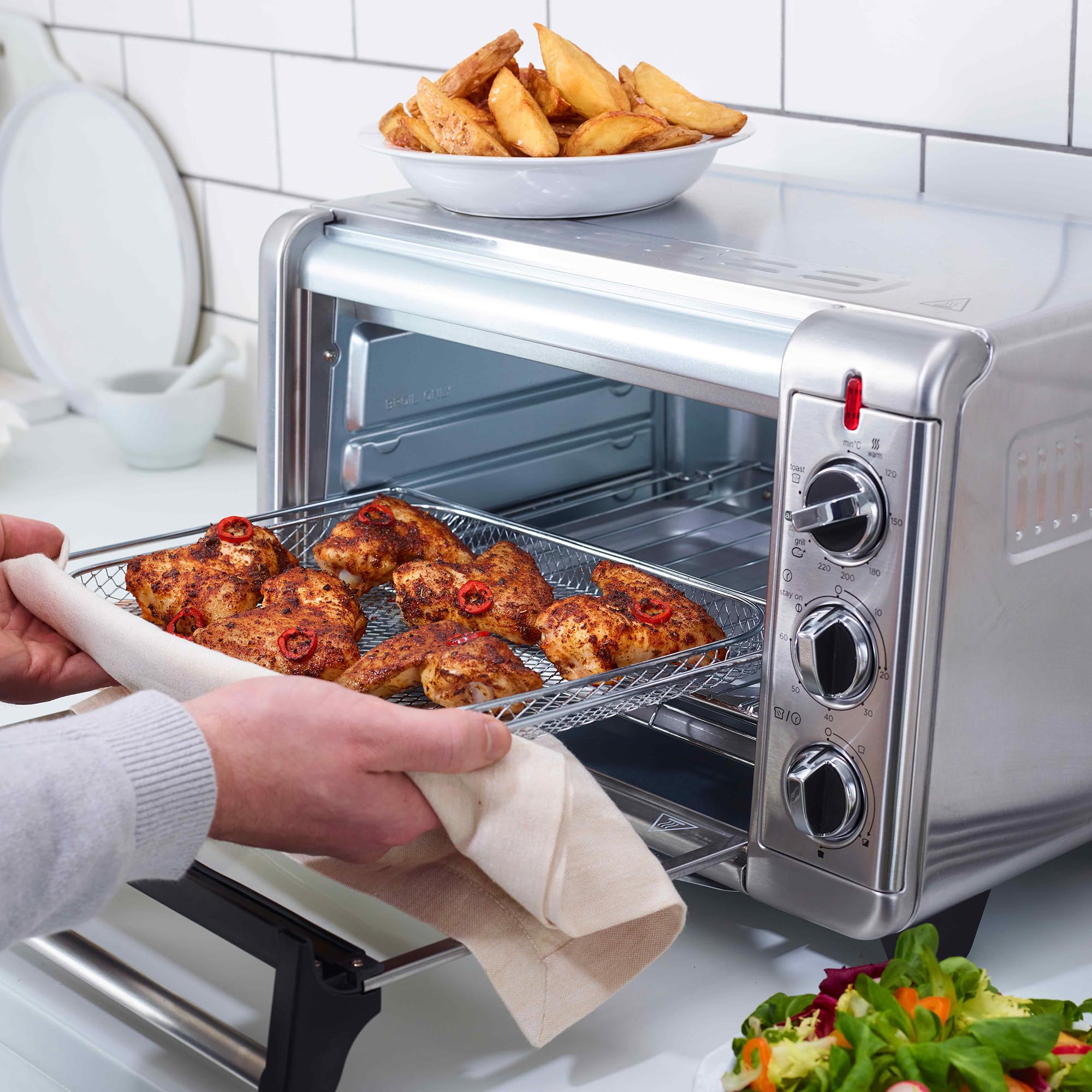 Russell Hobbs Mini Oven Air Fryer [5-in-1: Oil-free Frying, Baking