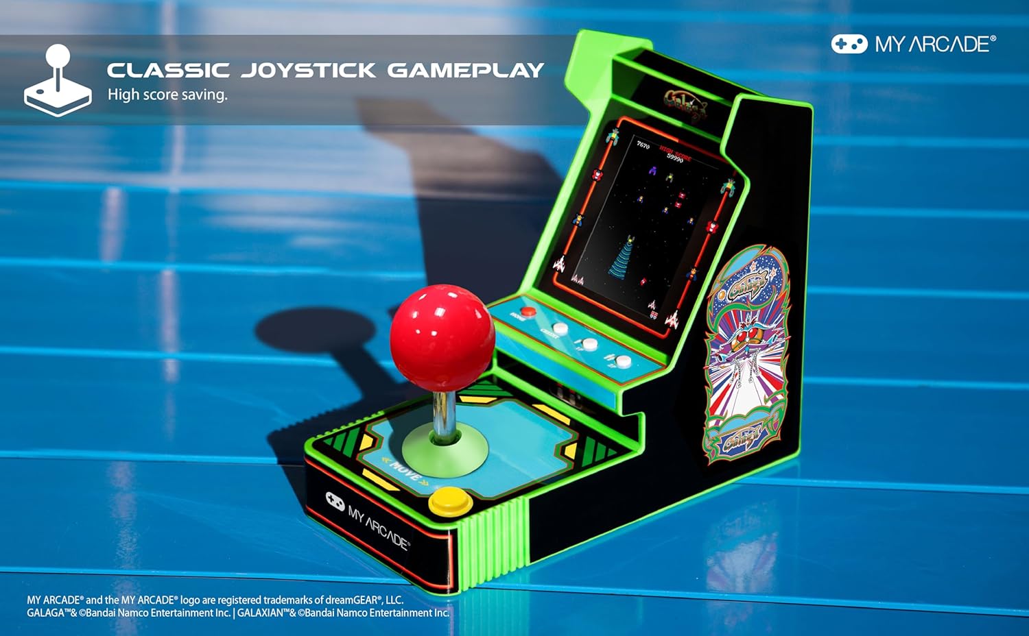 My Arcade New Galaga Red Joystick Player: Galaga and Galaxian Portable Console, Retro Games - 3.5" Full Color Display