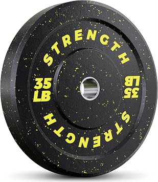 GIKPAL Bumper Plates, 2-Inch Olympic Weight Plates with Steel Hub, Rubber Weight Plates High-Bounce with Colored Fleck for Weight Lifting Strength Training,35lbs