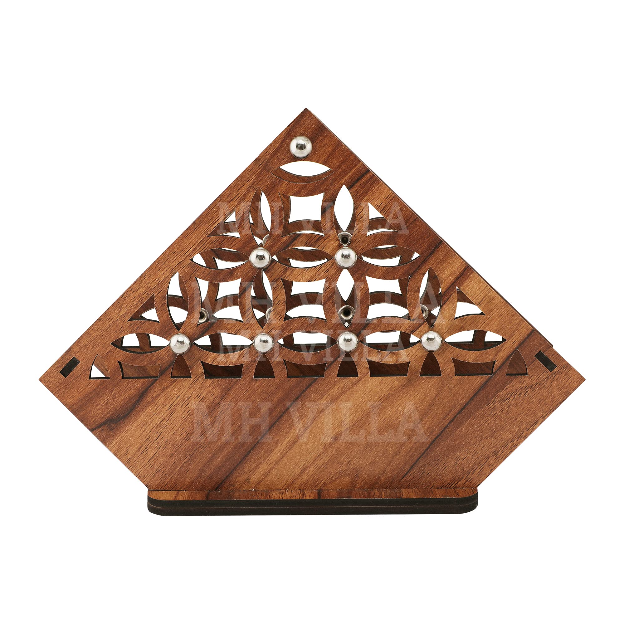 MH VILLA Wooden Tissue Paper Holder with Full Size Decorative Napkin Stand Tissue Paper Organizer for Home & Kitchen Dining Table Stand (Wooden) 1