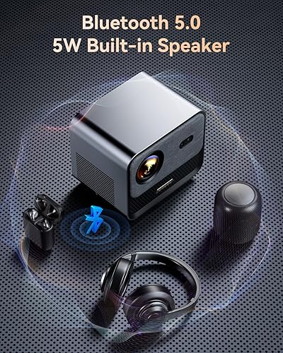 Miniatura 6 de Proyector 4K con WiFi y Bluetooth, SUREWHEEL Auto Focus 20000Lumens 800ANSI Proyector de película al aire libre, proyector portátil nativo 1080P,