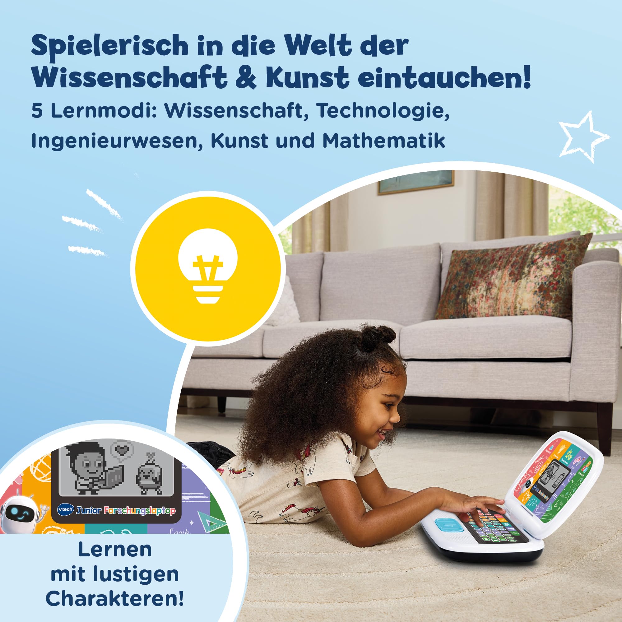 VTech Junior Forschungslaptop - Lerncomputer 3-7 Jahre