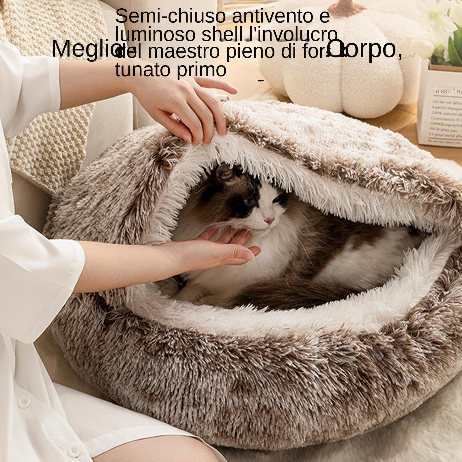 Cat Bed Round - Cat Bed Cave Cappone | Kennel Plüsch weich warm
