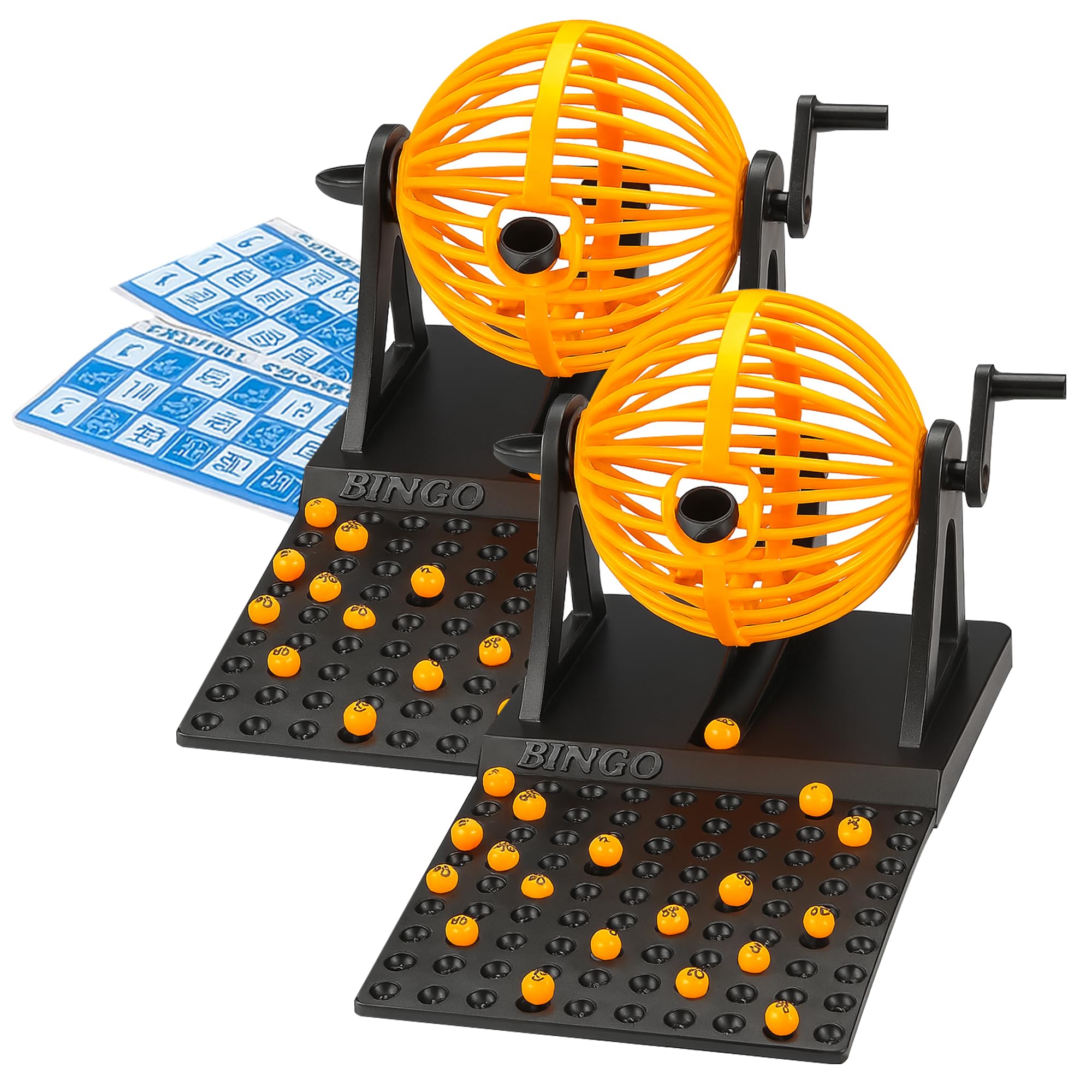 Gigzo Land Bingo Game Set - Kids and Adults Family Bingo Machine Game Traditional Board Games with Playing 12 Cards and 90 Balls - Family Card Games for Kids to Develop Fine Motor Skills - 2 Pcs