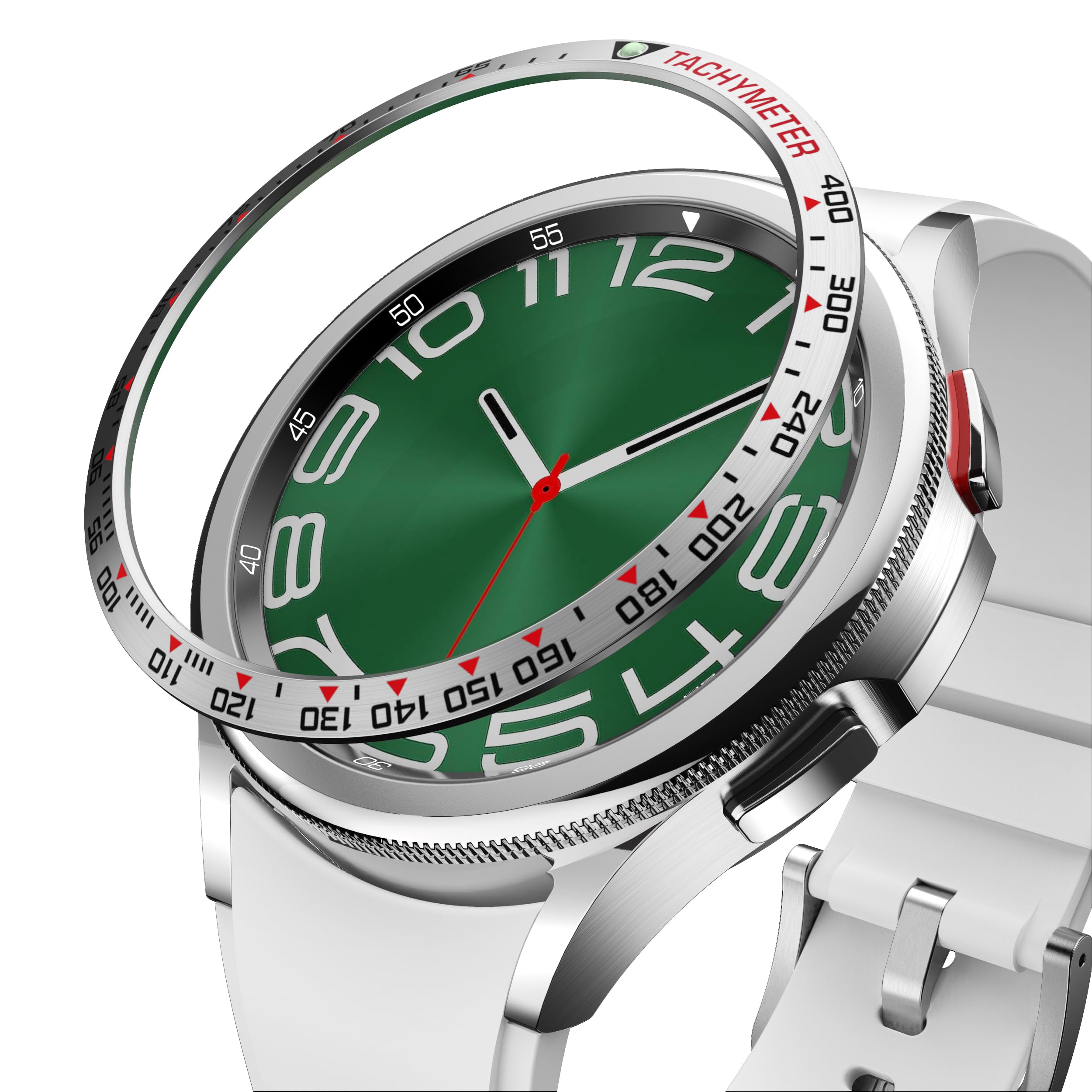 BAIHUIAM Bezel Cover Compatible with Samsung Galaxy Watch 6 Classic Case 47mm, Stainless Steel Bezel Ring Adhesive Cover Anti Scratch Protector