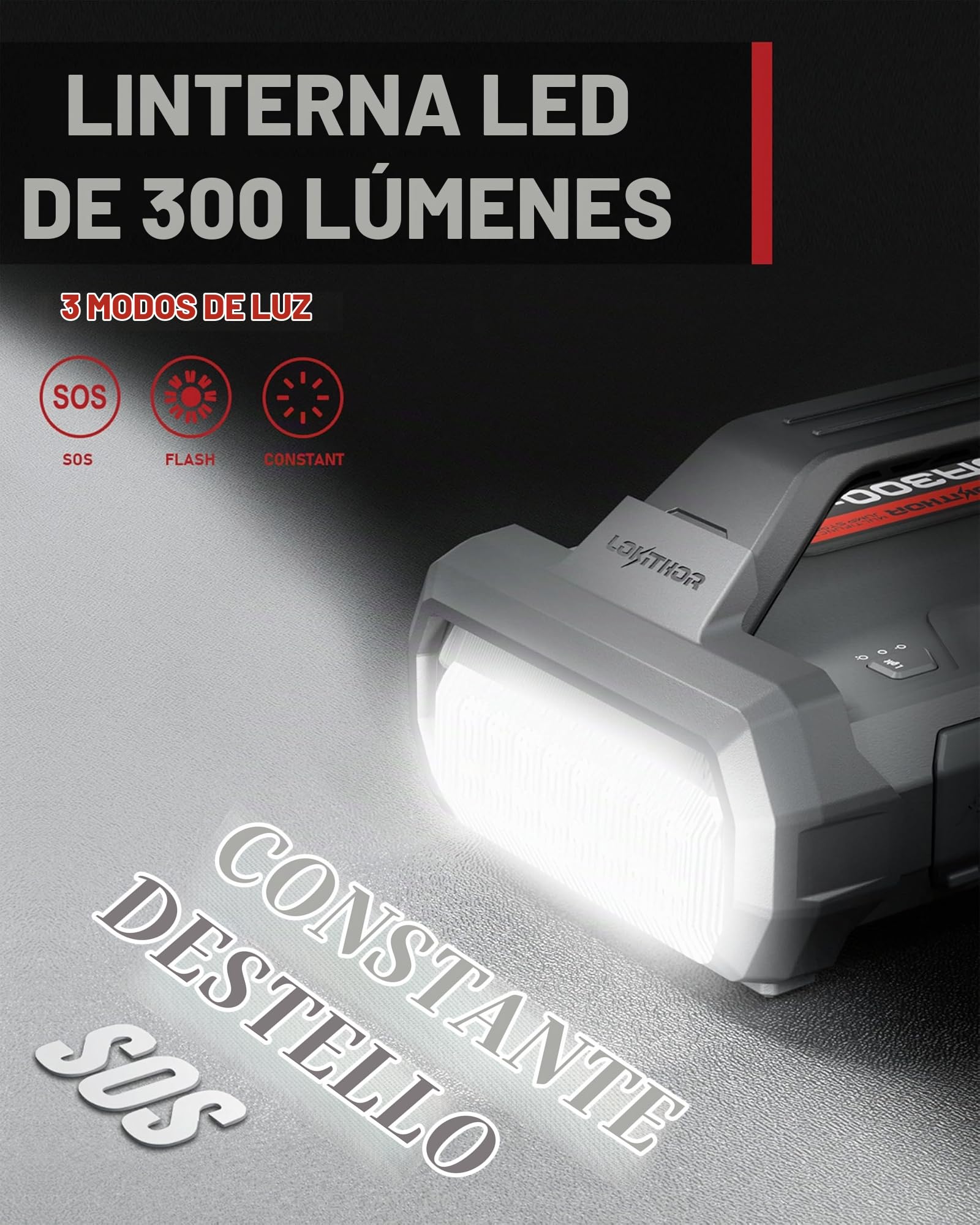 LOKITHOR JA300 Arrancador de Coche 1500A con Compresor 150 PSI | Compresor de Aire de 150 PSI y Pantalla Digital, para Motores de Gasolina 7,0L y Diésel 4,5L