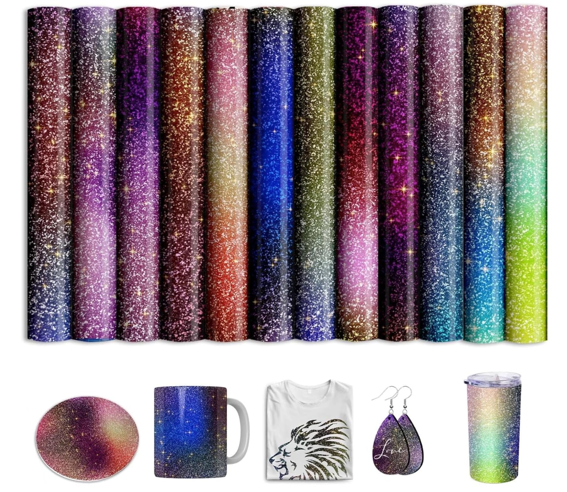 Infusible Ink Film for Sublimation Cups Blanks T-Shirts Mugs Cups, Pre-Printed Sublimation Paper for Cricut Heat Press Mug, 12 Pieces/Set, 25.5 x 30.5 cm โ image 1