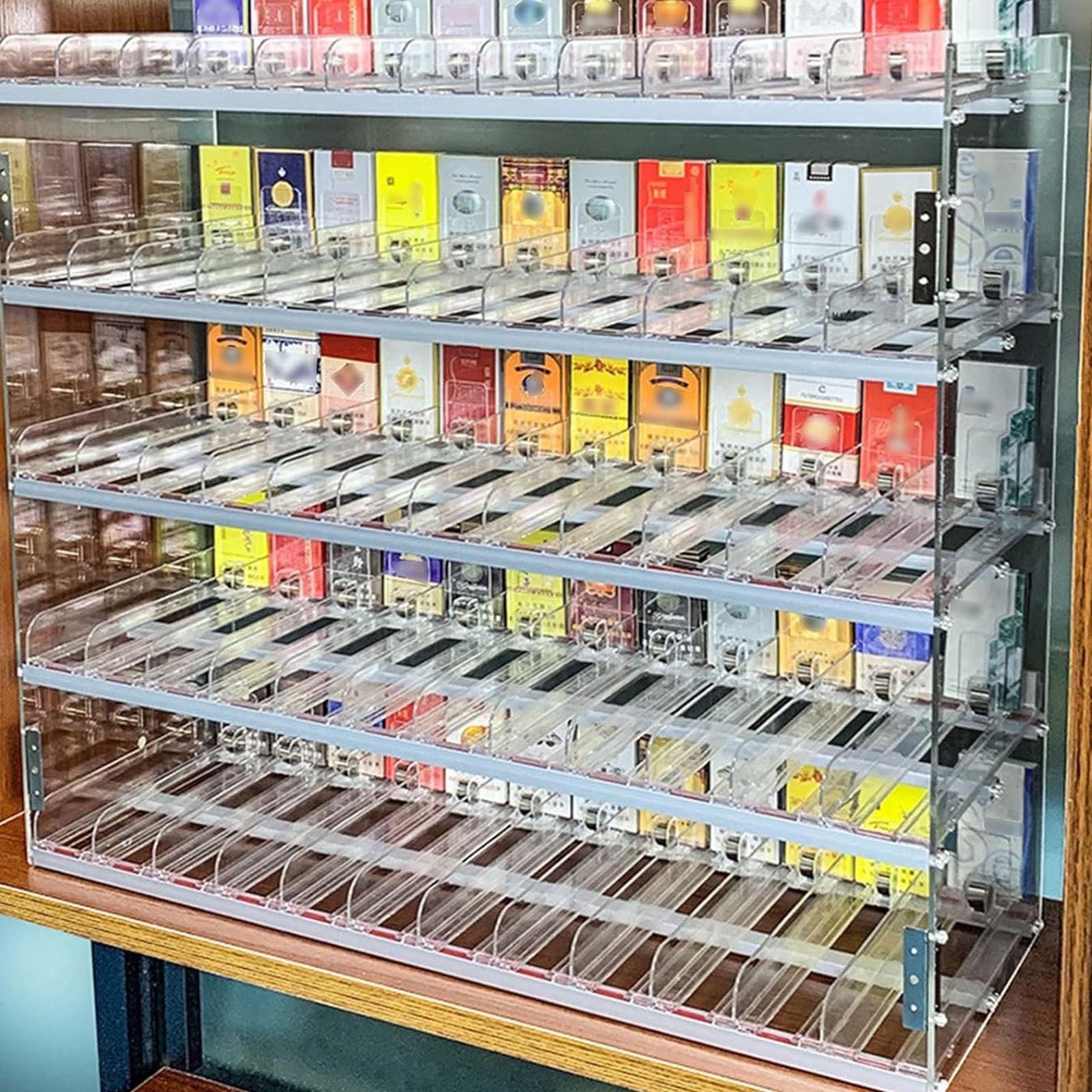 Prsentoir Acrylique, Prsentoir  Poussoir Automatique Pour Cigarettes,  Vitrine De Vente Au Dtail Pour Magasin, Vitrines  Cigarettes  Poussoir  Transparent, tagre  Cigarettes Murale(95x27x92cm) : Amazon.fr: Autres