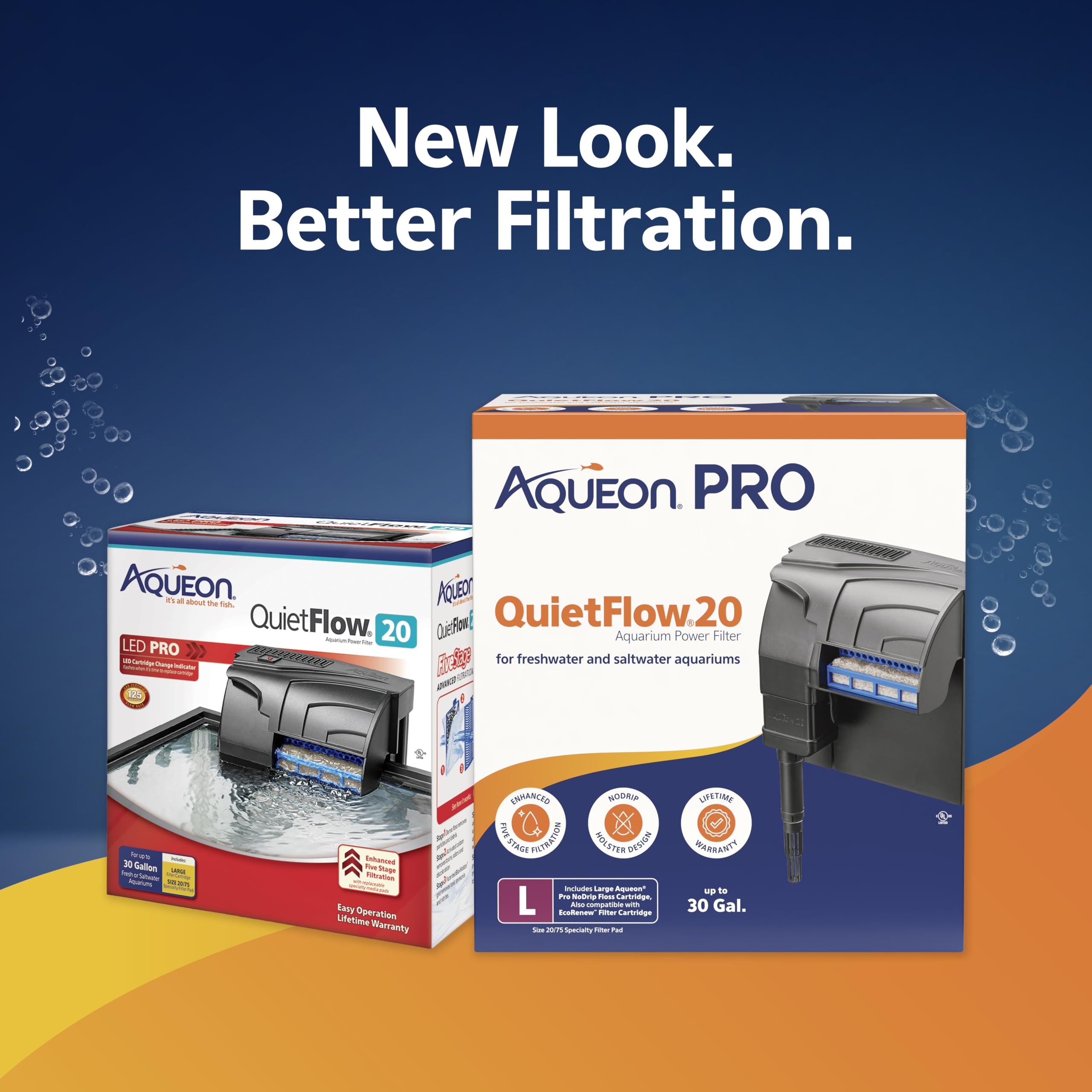 AQUEON Quietflow LED Aquarium-Pro Power Filter