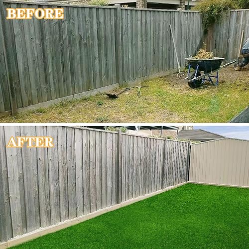 Miniatura 4 de FREADEM Alfombra de césped artificial de 8 x 14 pies, alfombra de césped artificial realista con drenaje, césped para interiores y exteriores para