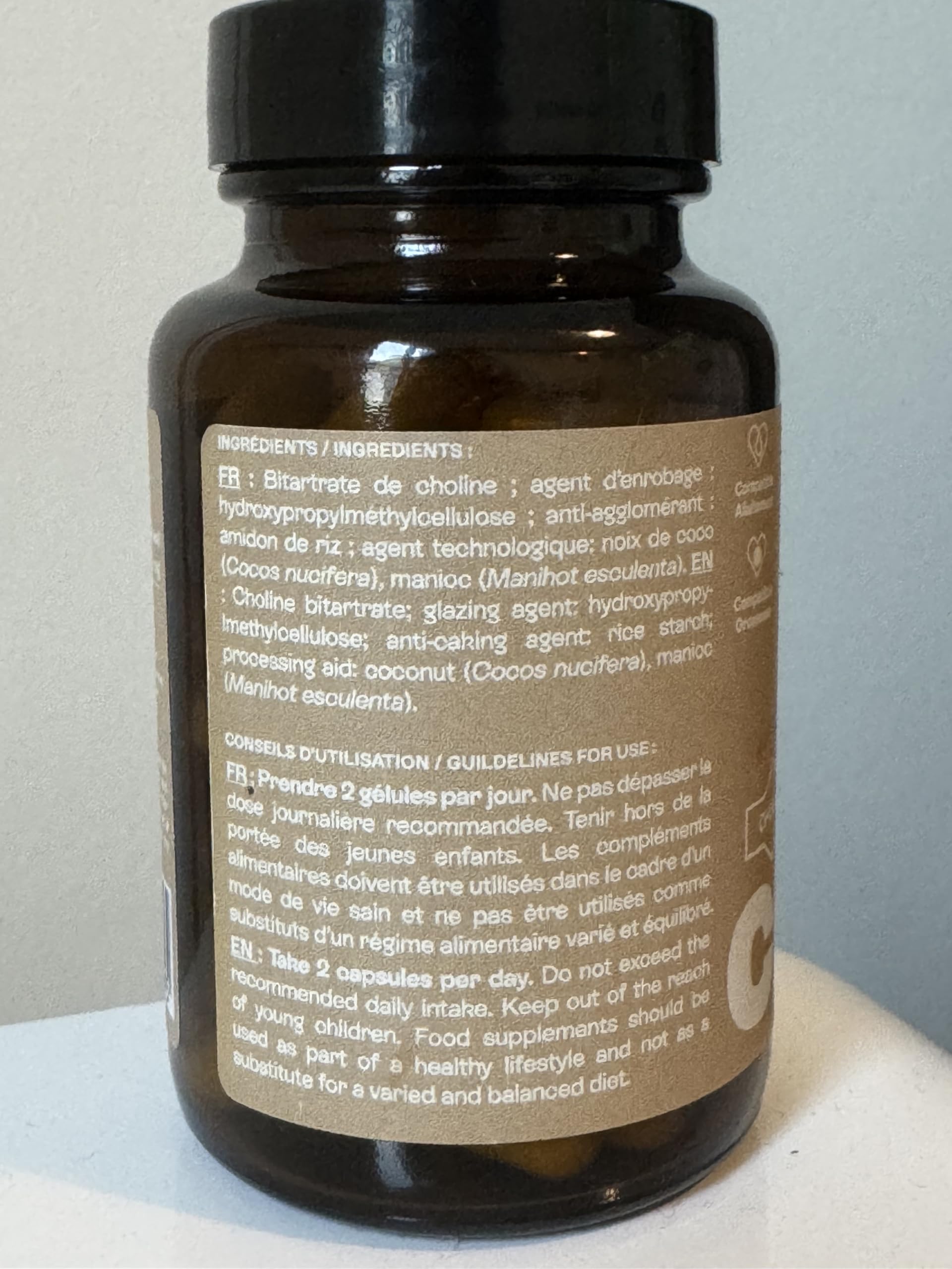 Jolly mama! Choline Mama | Bitartrate de Choline Brevetée | Vitacholine | Hautement Assimilable | Compatible Grossesse et Allaitement | Fabriqué en France | 60 Gélules