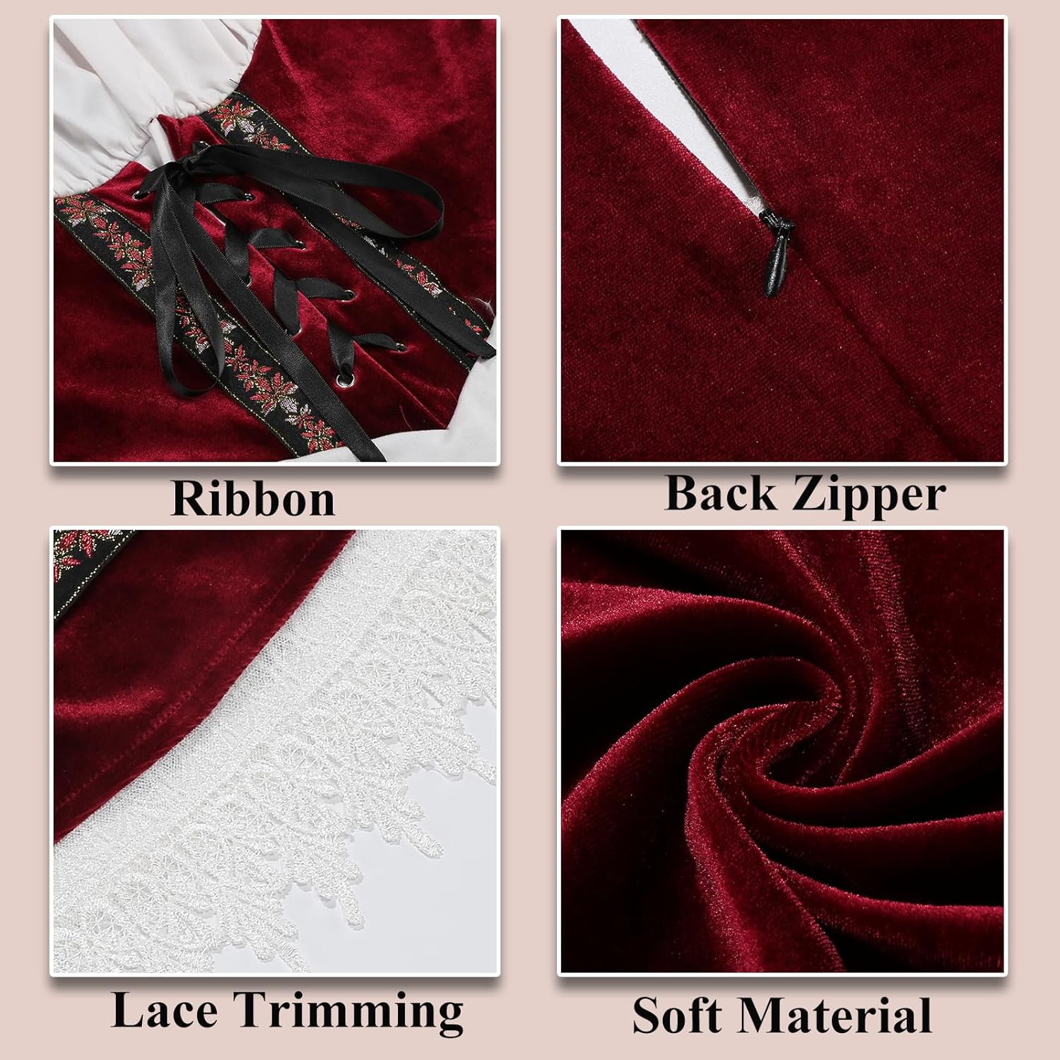 Populus Oktoberfest Outfits Women German Dirndl Dress Traditional Velvet Bavarian Maid October Festival Costume - Image 6