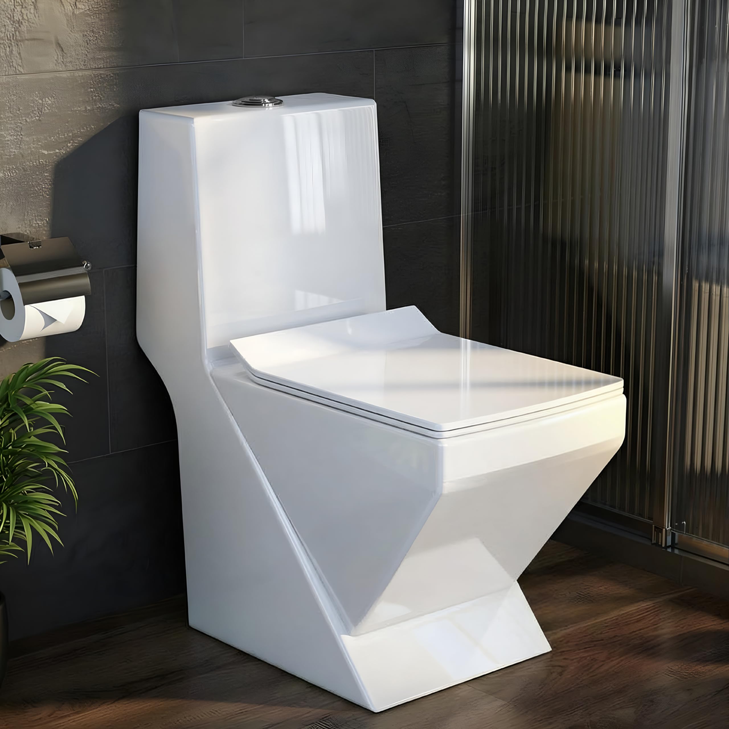 Plantex Commode for Toilet/Rimless Ceramic One Piece Western Toilet/Commode with Soft Closing Toilet Seat - S Trap Outlet (White)-image-7