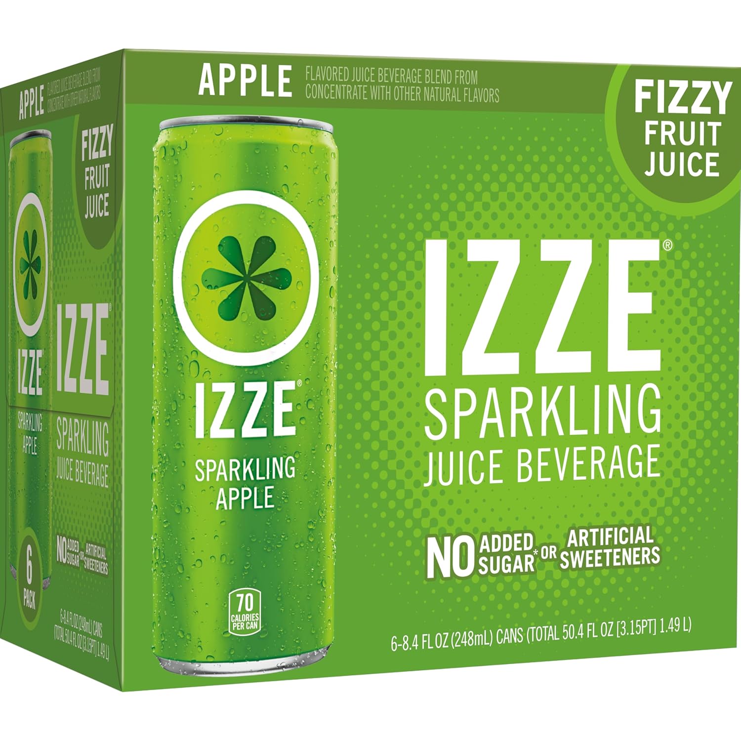 Amazon.com : IZZE Sparkling Juice Beverage Blend, Apple, No Sugar Added ...